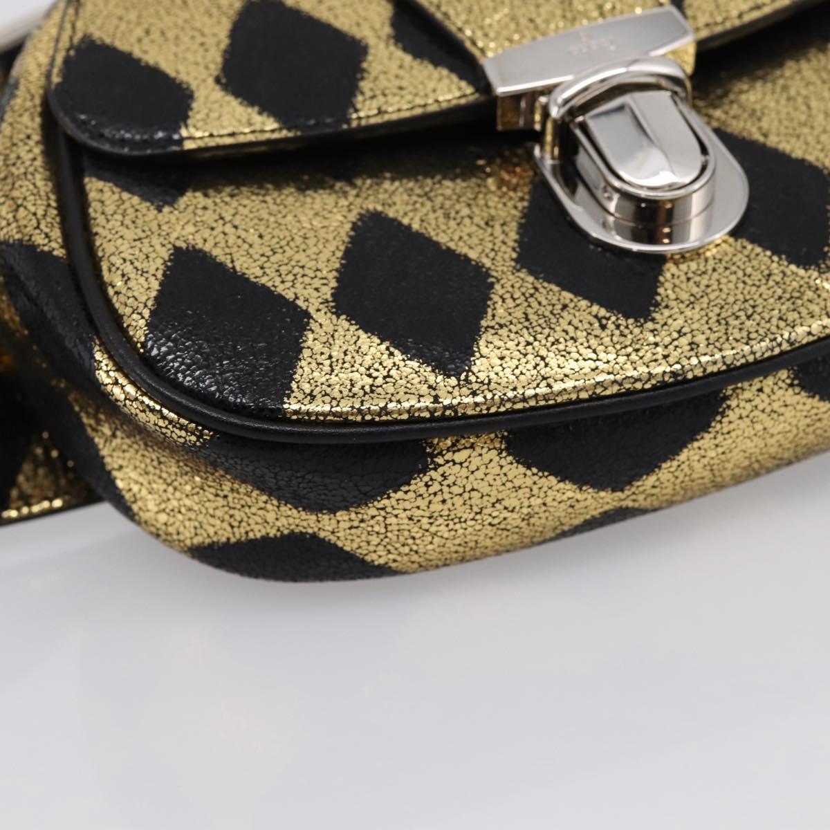 GUCCI Children's Waist Bag Leather Gold Silver 605112 Auth 196463V