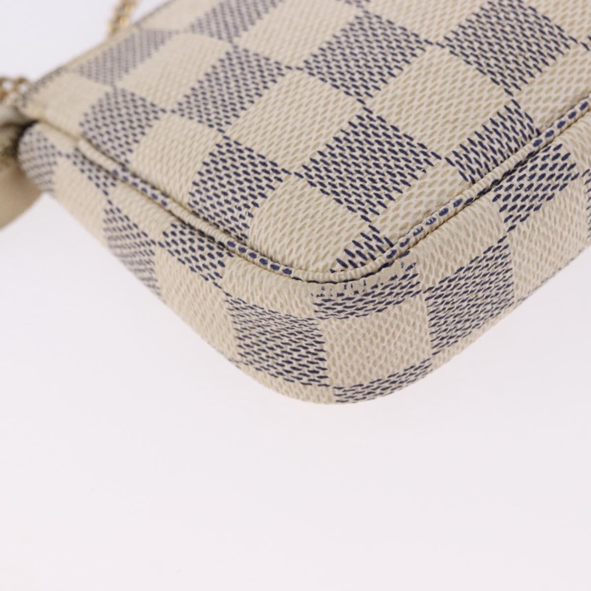 LOUIS VUITTON Damier Azur Mini Pochette Accessoires Pouch N58010 LV Auth 196465
