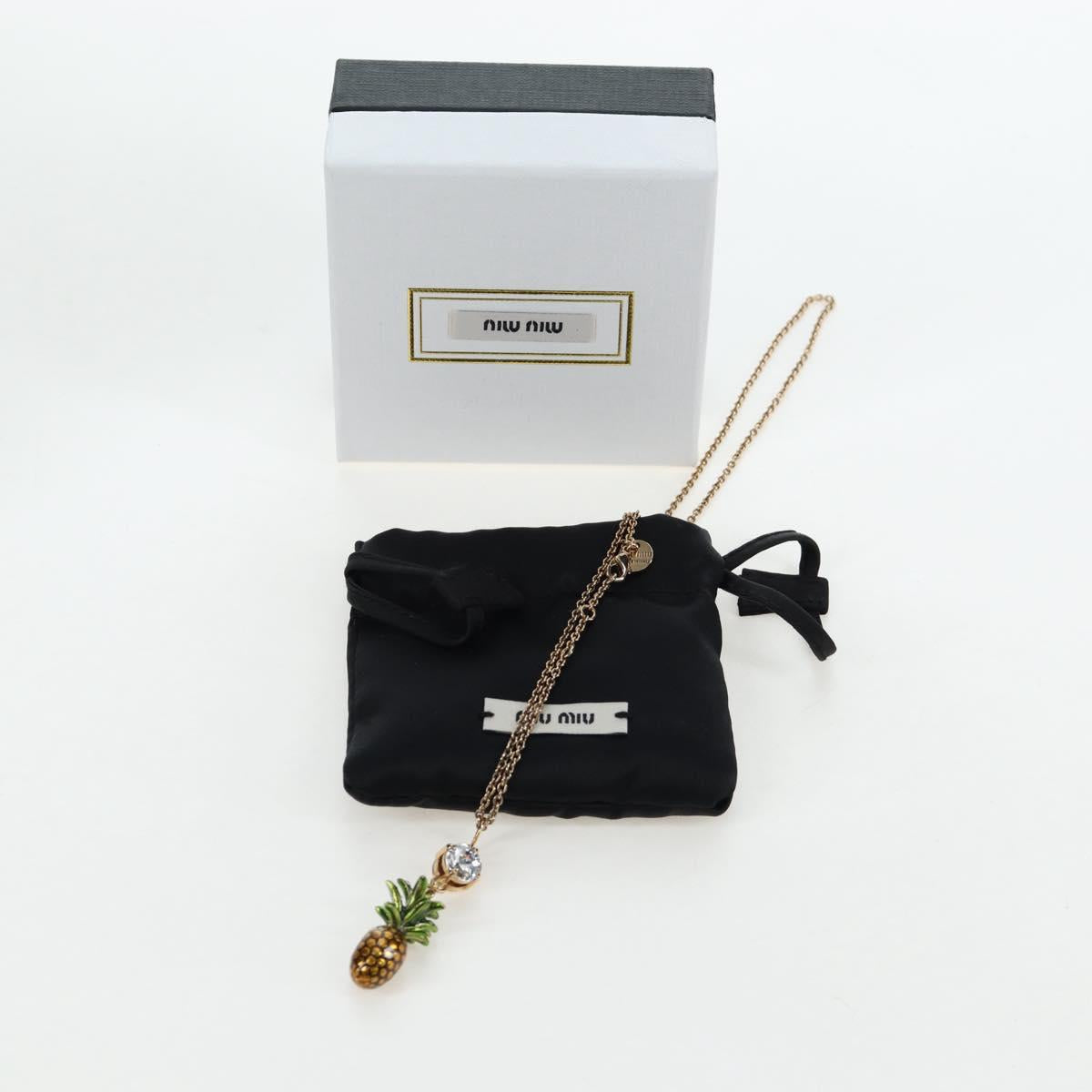 Miu Miu Necklace Metal Gold Tone Auth 196475V