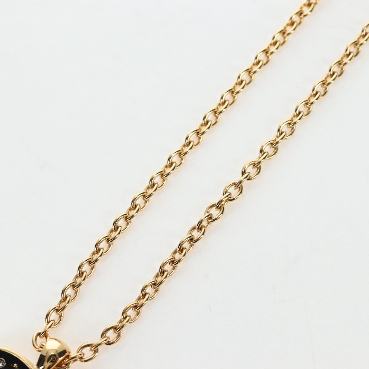 CHANEL COCO Mark Necklace Metal Gold Tone CC Auth 196477SAM