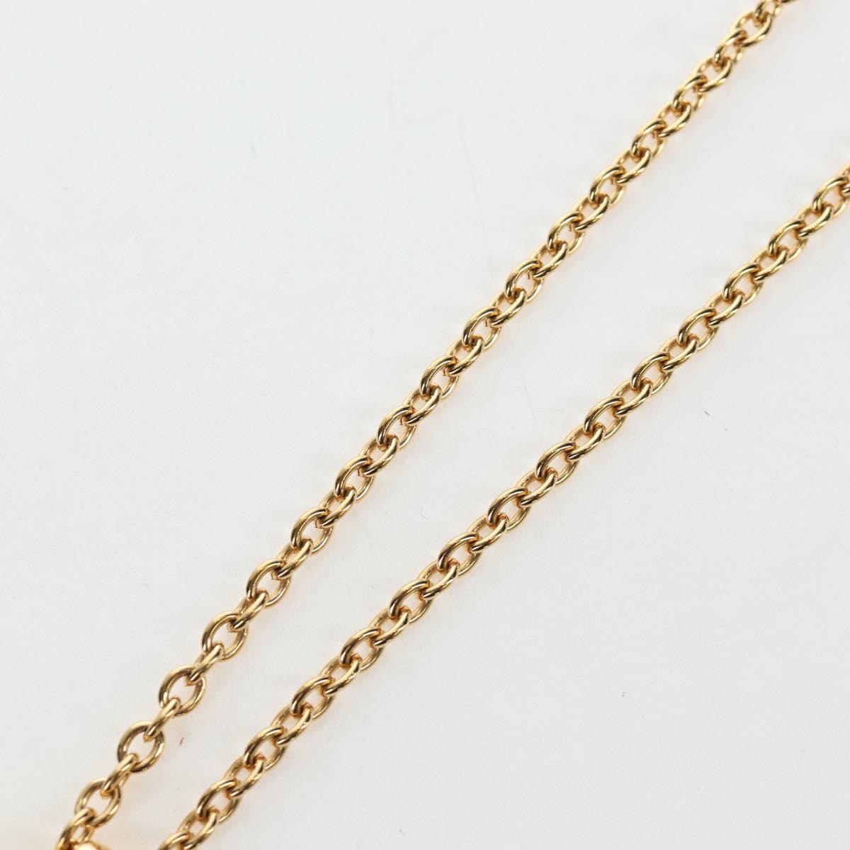 CHANEL COCO Mark Necklace Metal Gold Tone CC Auth 196477SAM