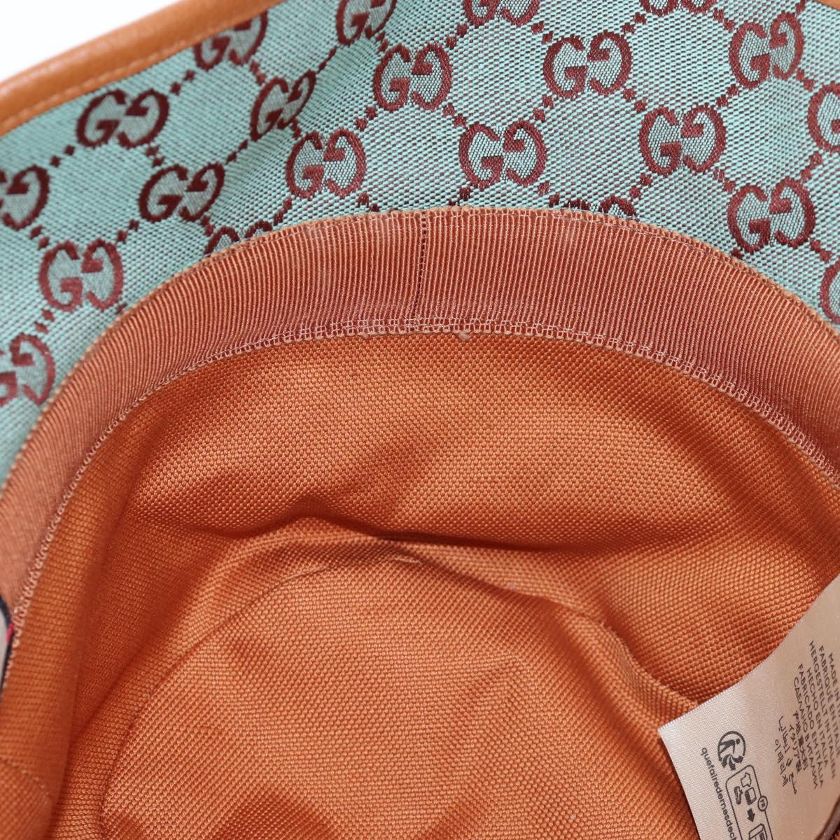 GUCCI GG Canvas Hat M Green Gold Auth 196482M