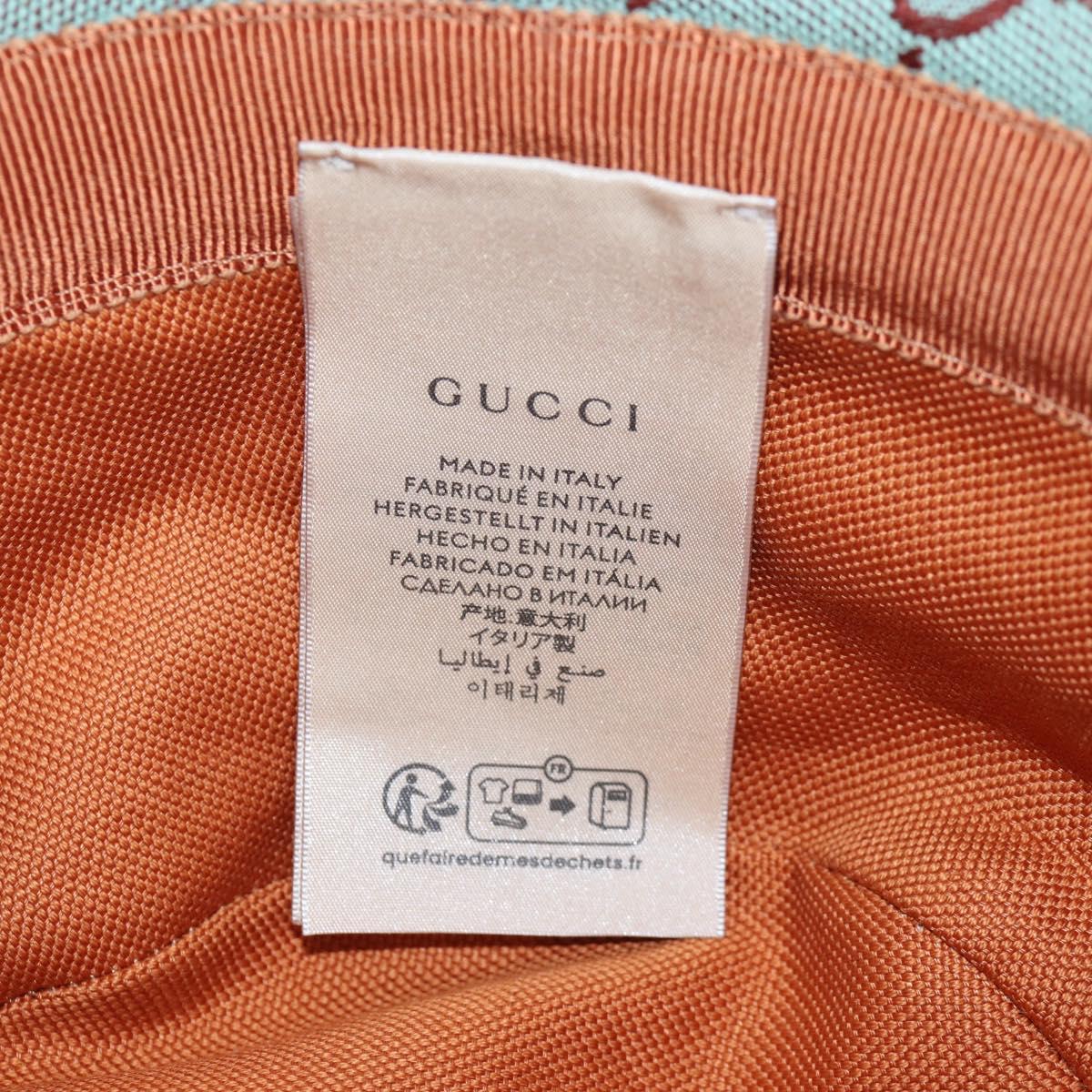 GUCCI GG Canvas Hat M Green Gold Auth 196482M