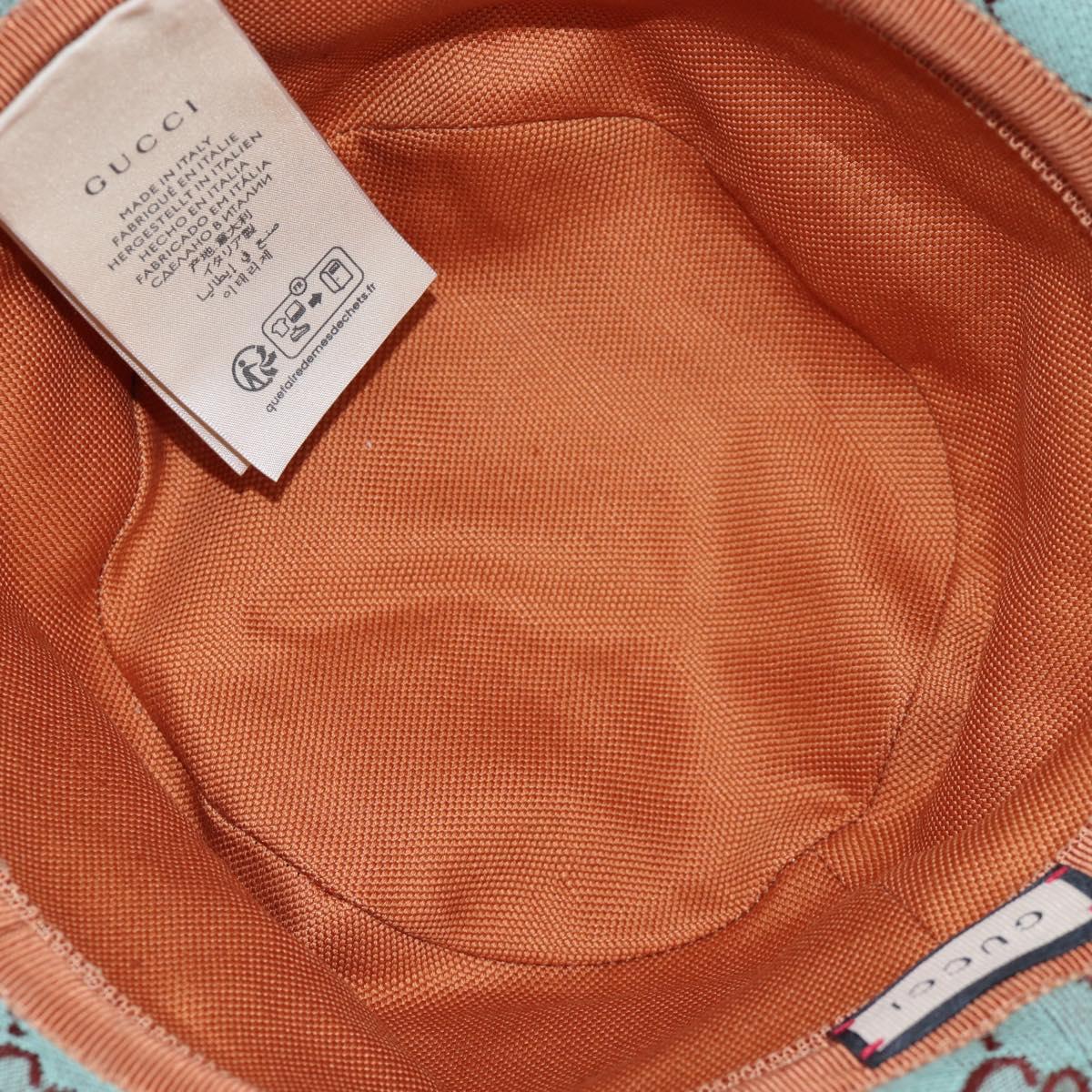 GUCCI GG Canvas Hat M Green Gold Auth 196482M