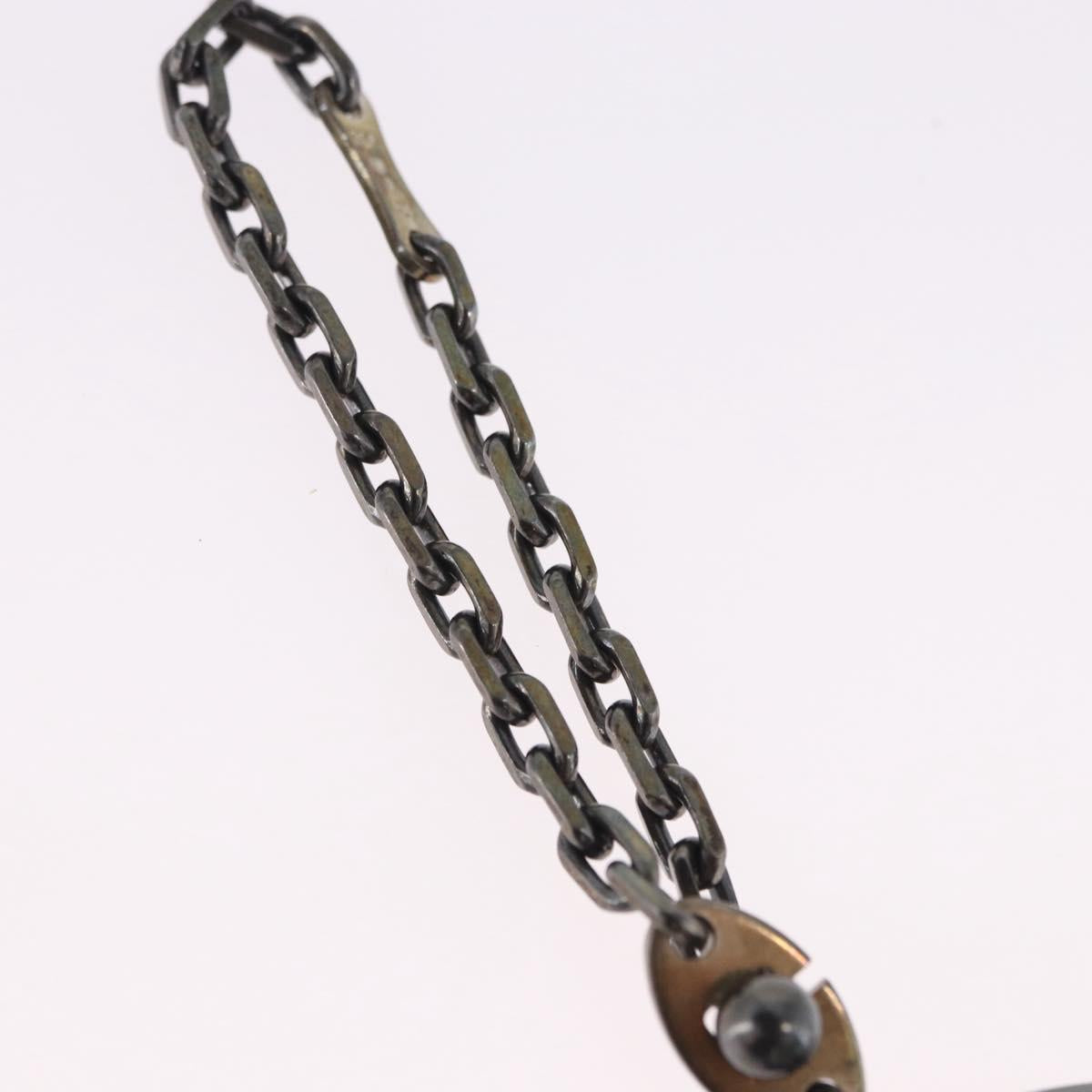 HERMES Rabbit Key Holder Leather Gray Purple Auth 196488