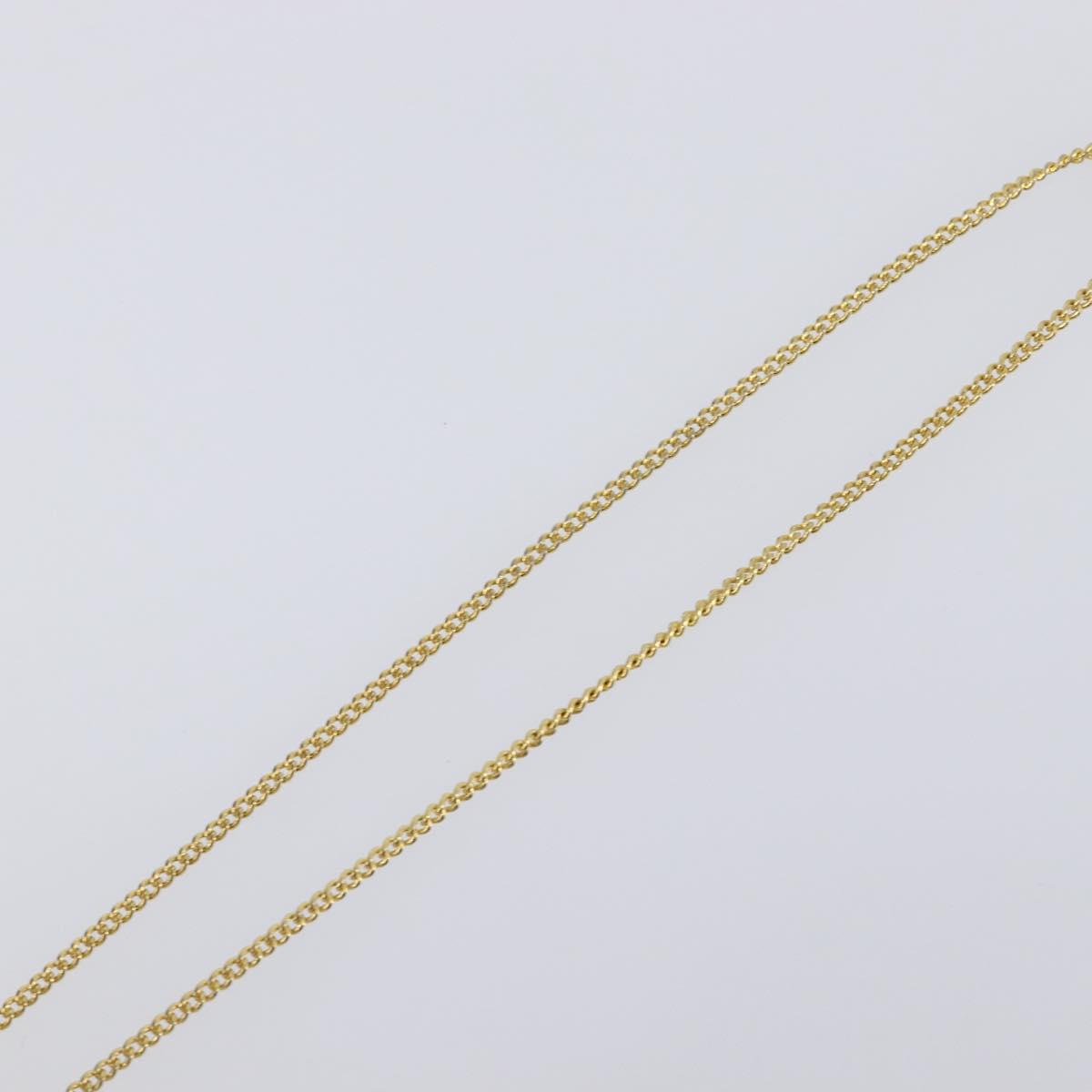 CHANEL COCO Mark Necklace Metal Clear Multicolor CC Auth 196490