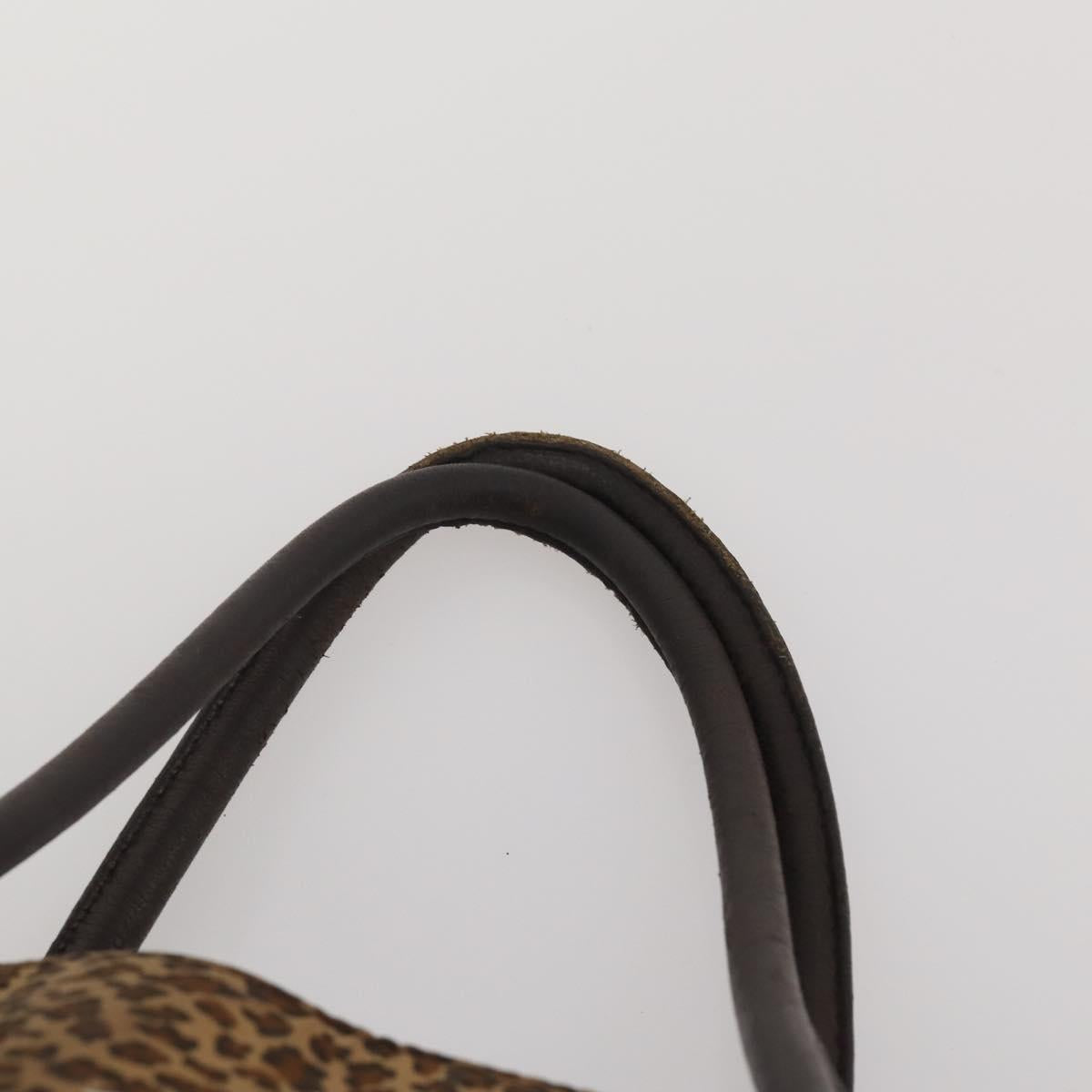 BOTTEGAVENETA Hand Bag Nylon 2 Set Brown Silver Auth 196566