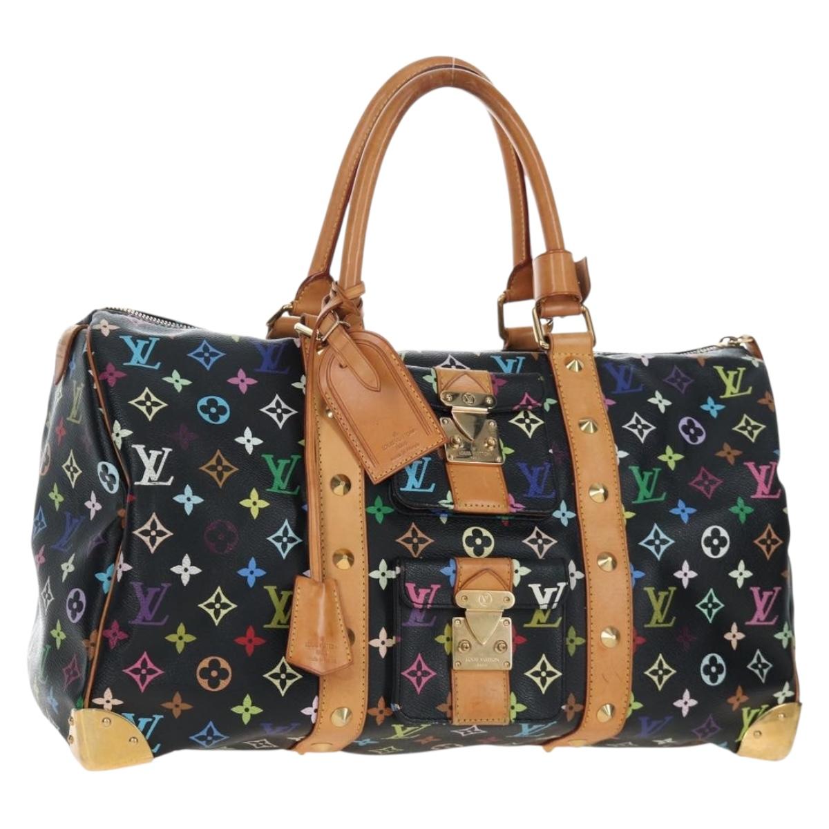 LOUIS VUITTON Monogram Multicolor Keepall 45 Bag Black M92640 Auth 196577SAV