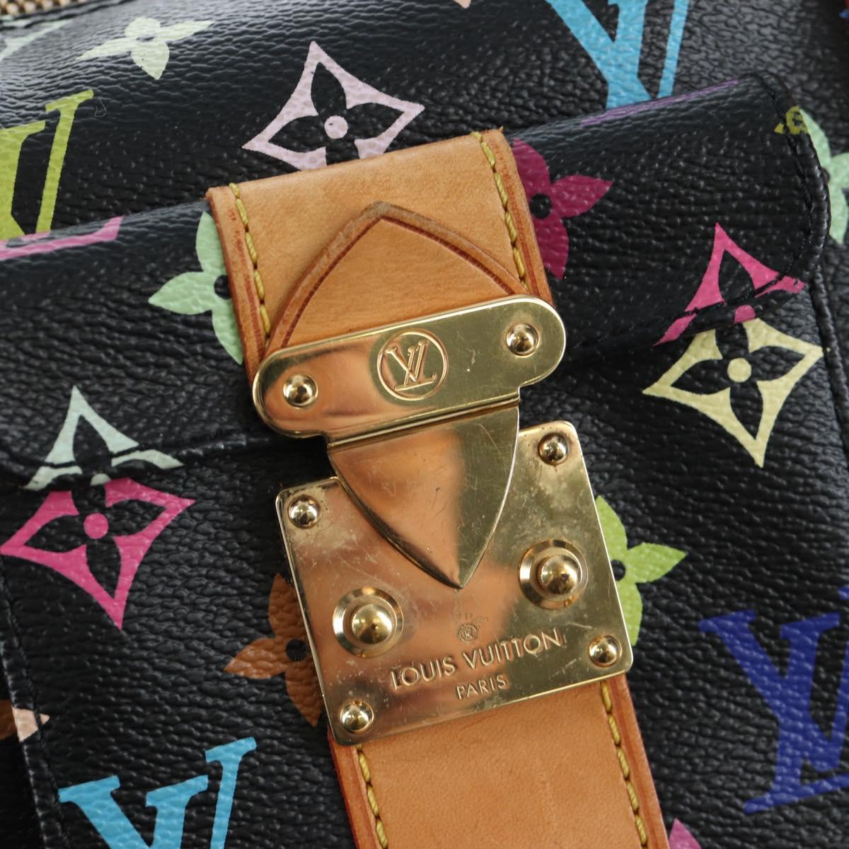 LOUIS VUITTON Monogram Multicolor Keepall 45 Bag Black M92640 Auth 196577SAV