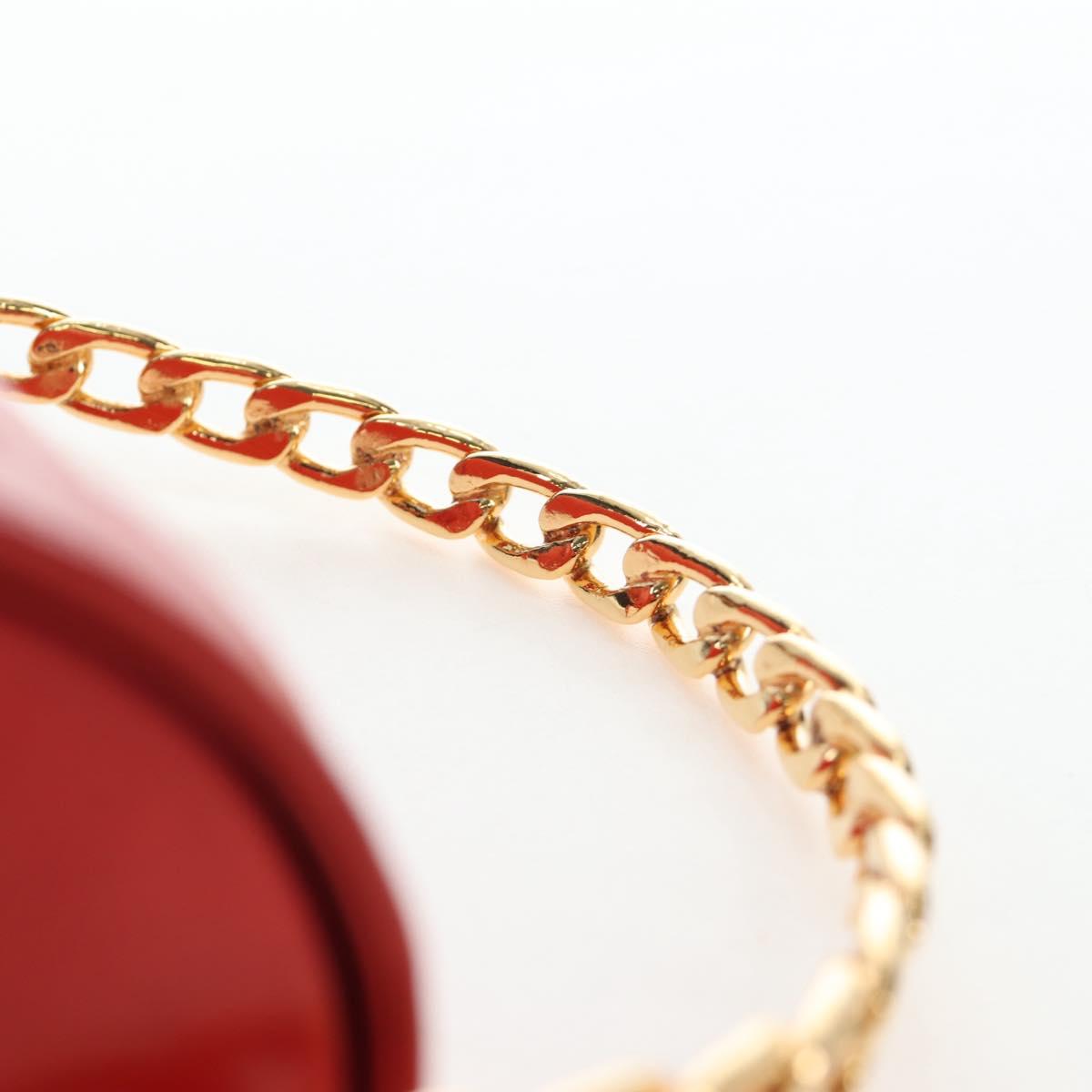 CHANEL Mademoiselle Chain Matelasse Hand Bag Lamb Skin Red Gold CC Auth 196580SV