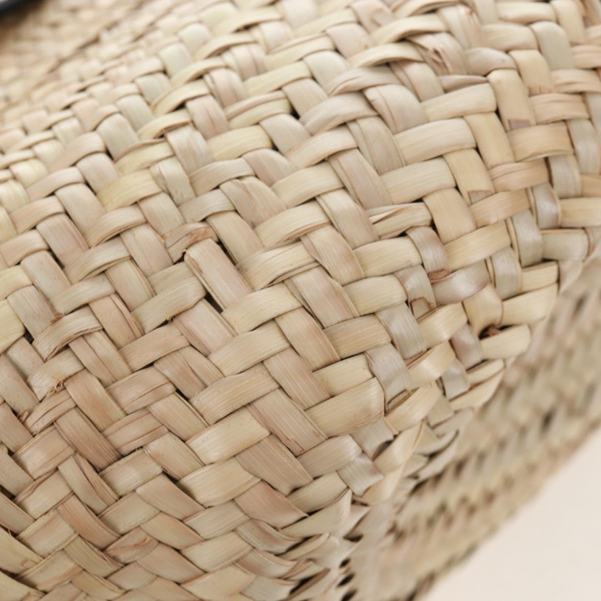 Miu Miu Straw Bag Hand Bag Raffia Beige Gold Auth 196583M
