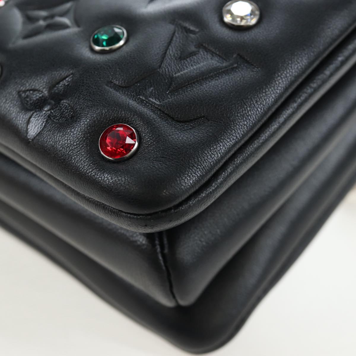 LOUIS VUITTON Monogram Emboss Kussan BB Shoulder Bag Black M22429 Auth 196585V