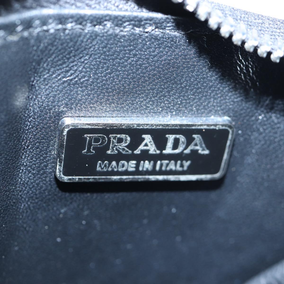 PRADA Chain Shoulder Bag Patent leather Silver Auth 196592M