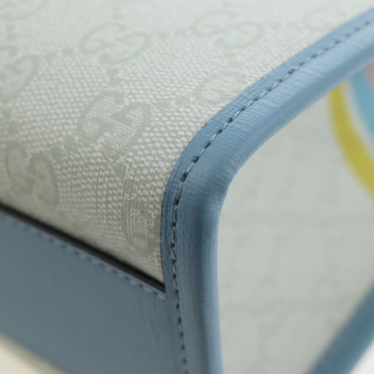 GUCCI GG Supreme Children's PVC Peter Rabbit White Blue 605614 Auth 196593SAM
