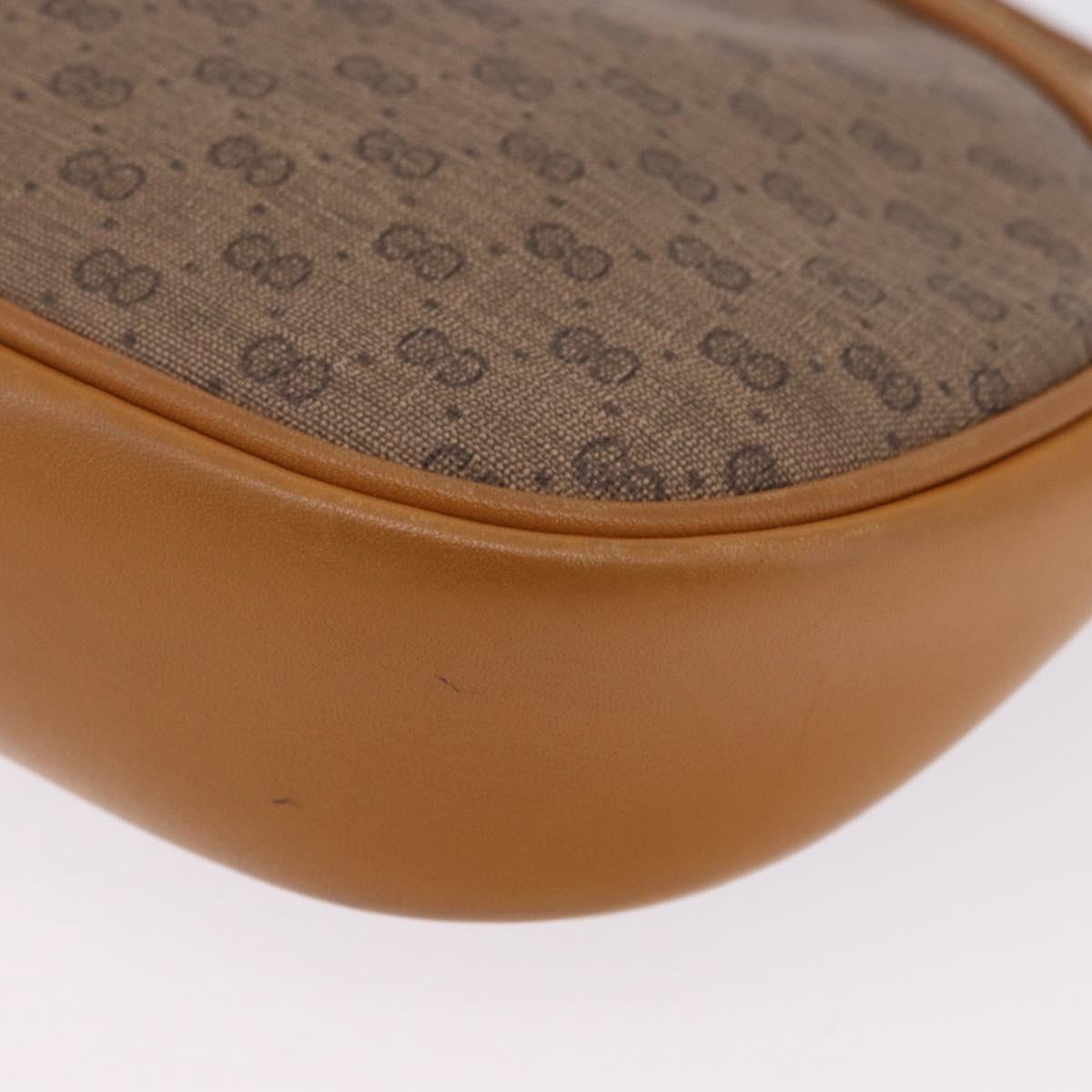 GUCCI Micro GG Supreme Shoulder Bag PVC Beige Gold 007 084 0094 Auth 196603