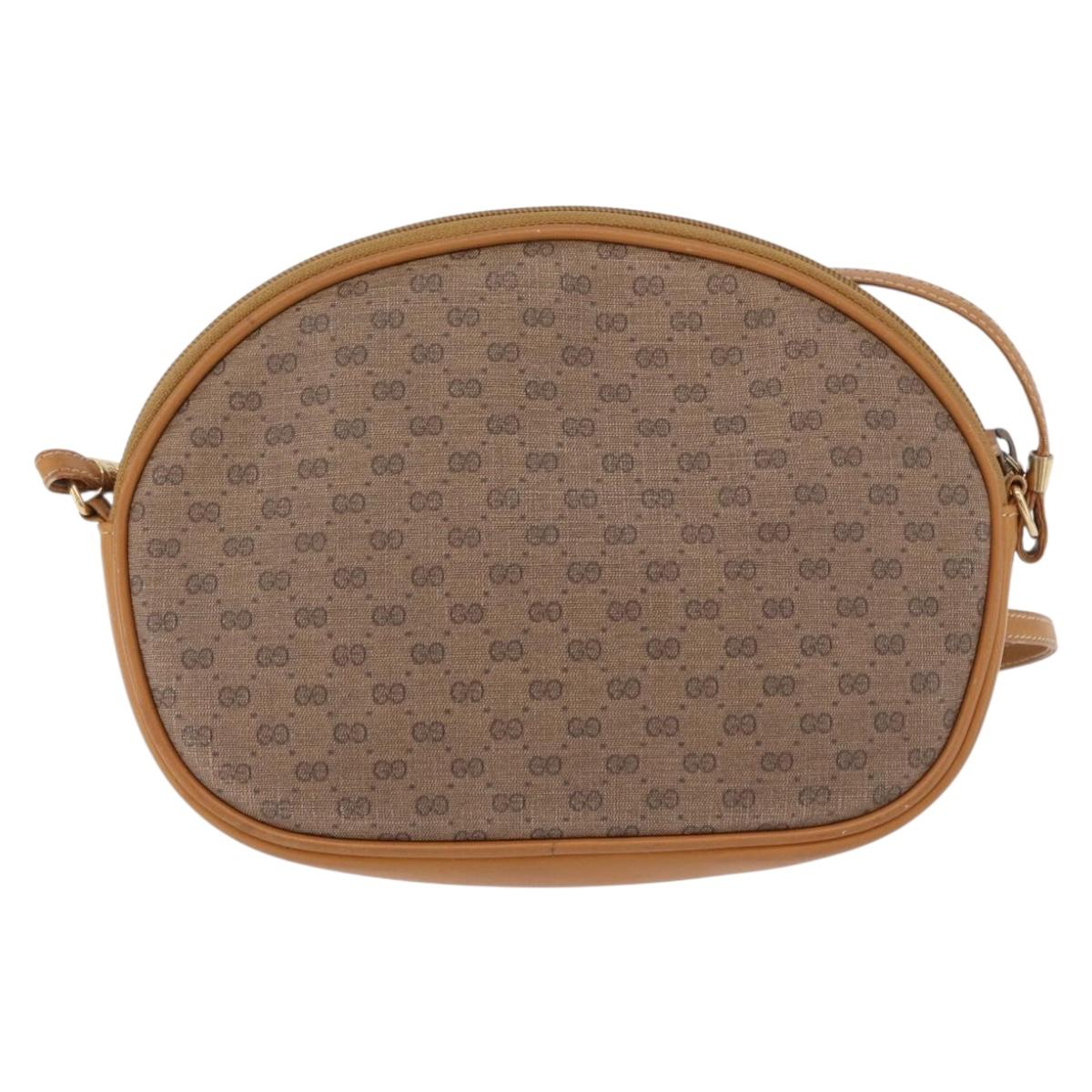 GUCCI Micro GG Supreme Shoulder Bag PVC Beige Gold 007 084 0094 Auth 196603