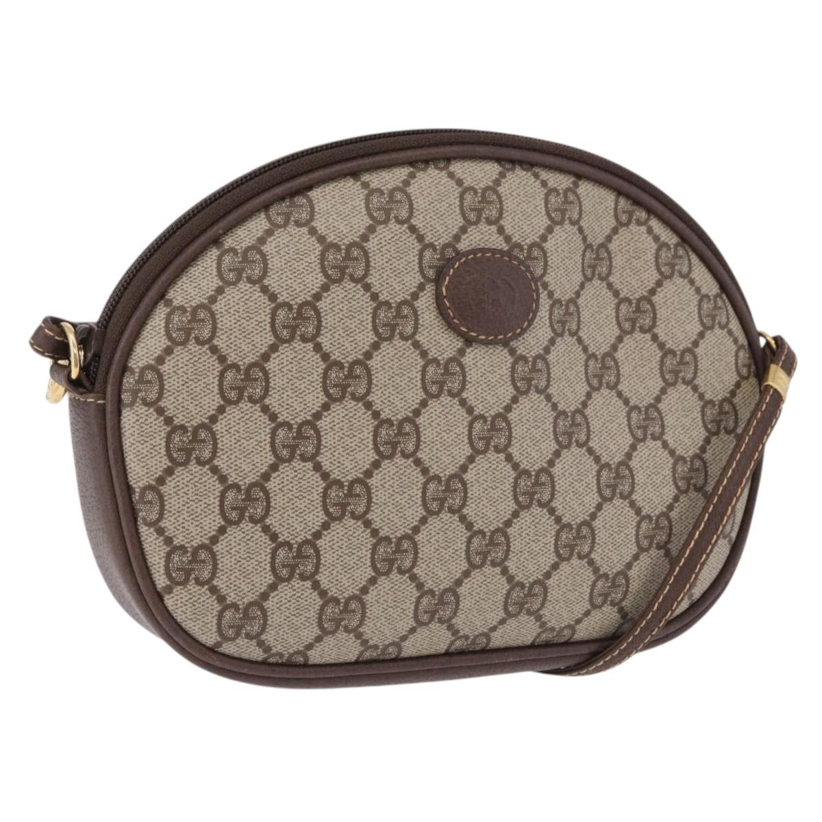 GUCCI GG Supreme Shoulder Bag PVC Beige Gold 007 084 0094 Auth 196606