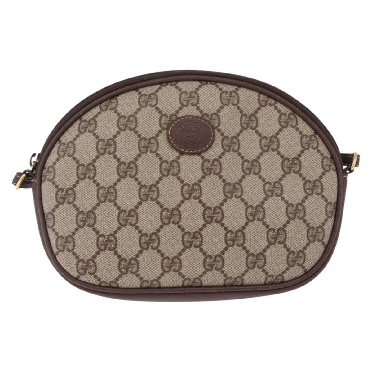 GUCCI GG Supreme Shoulder Bag PVC Beige Gold 007 084 0094 Auth 196606
