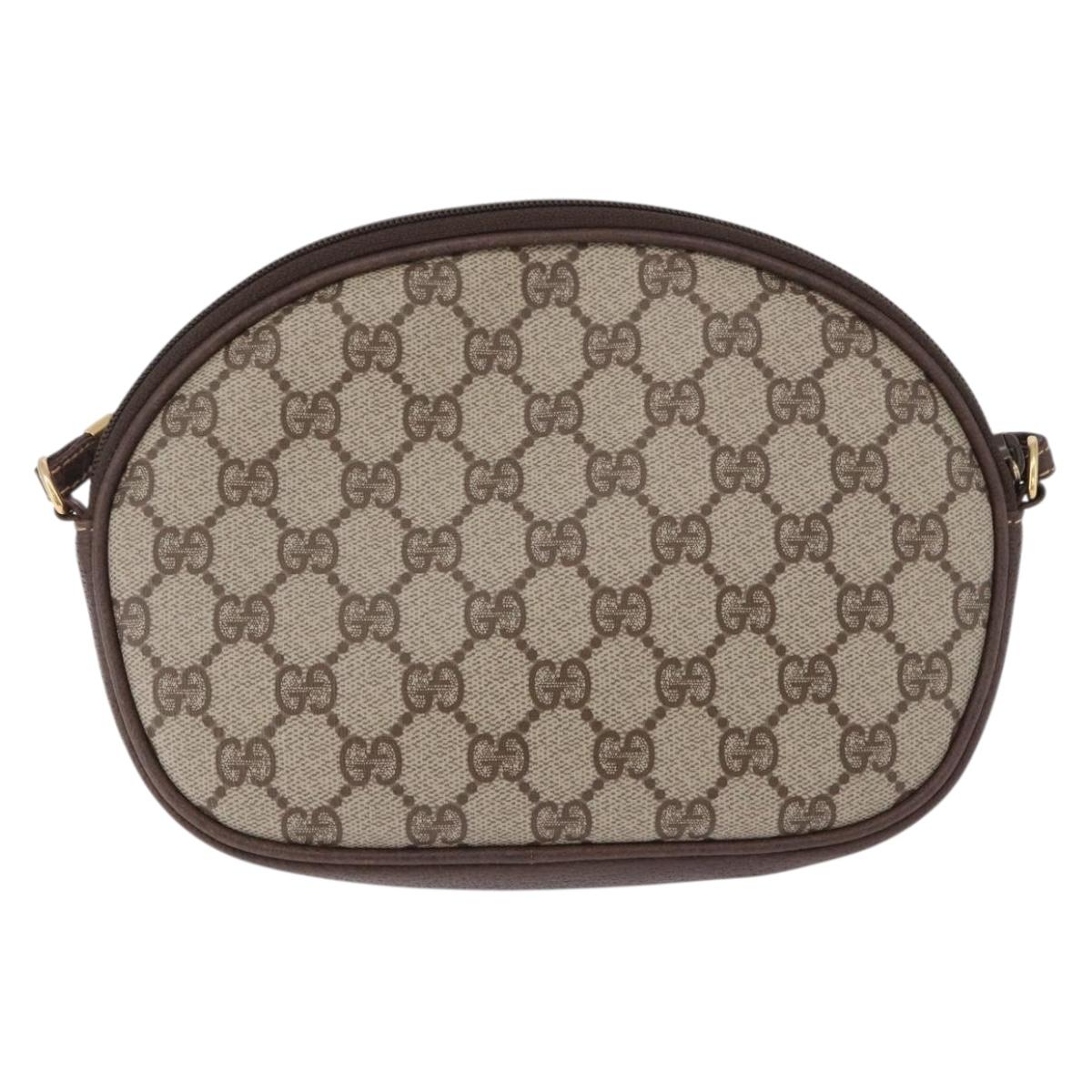 GUCCI GG Supreme Shoulder Bag PVC Beige Gold 007 084 0094 Auth 196606