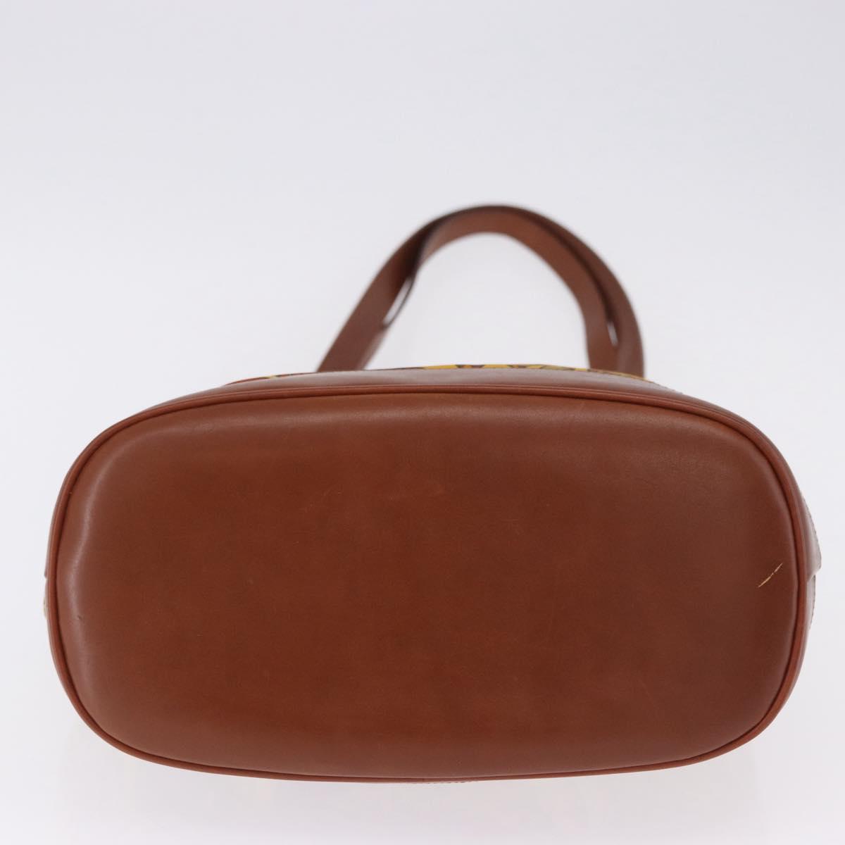 Salvatore Ferragamo Shoulder Bag Canvas Brown Gold Auth 196607