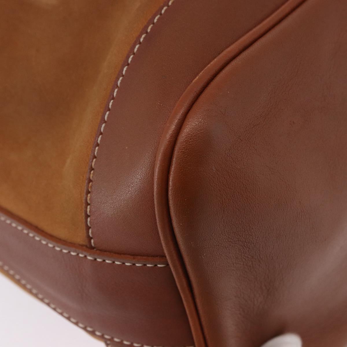 Burberrys Shoulder Bag Leather Suede Brown Gold Auth 196612A