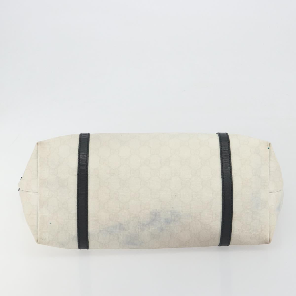 GUCCI GG Supreme Tote Bag PVC White Gold 197953 Auth 196619