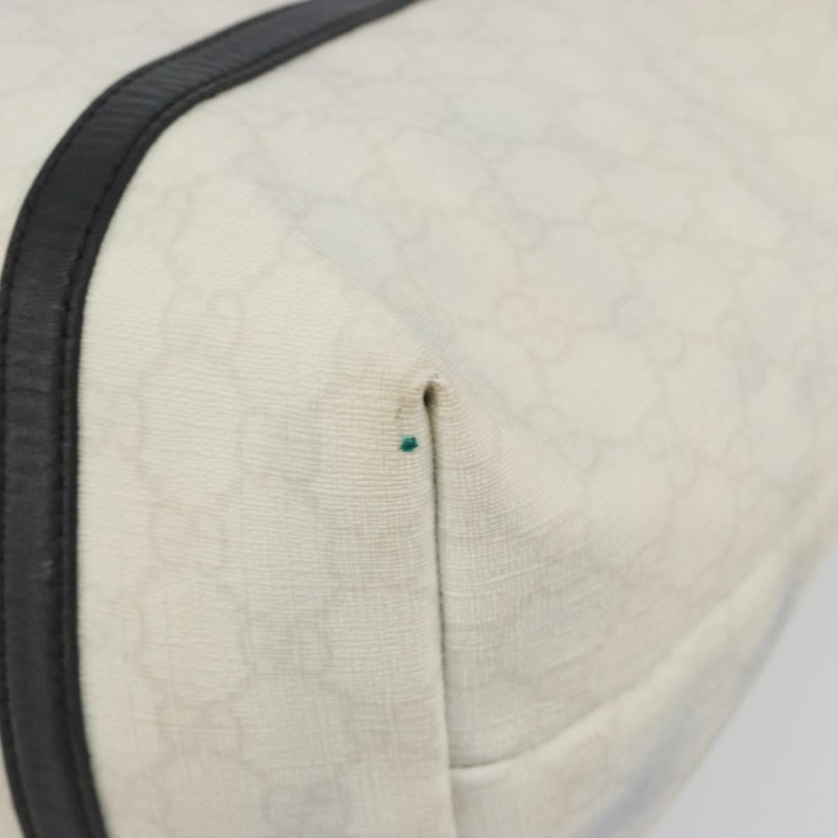 GUCCI GG Supreme Tote Bag PVC White Gold 197953 Auth 196619