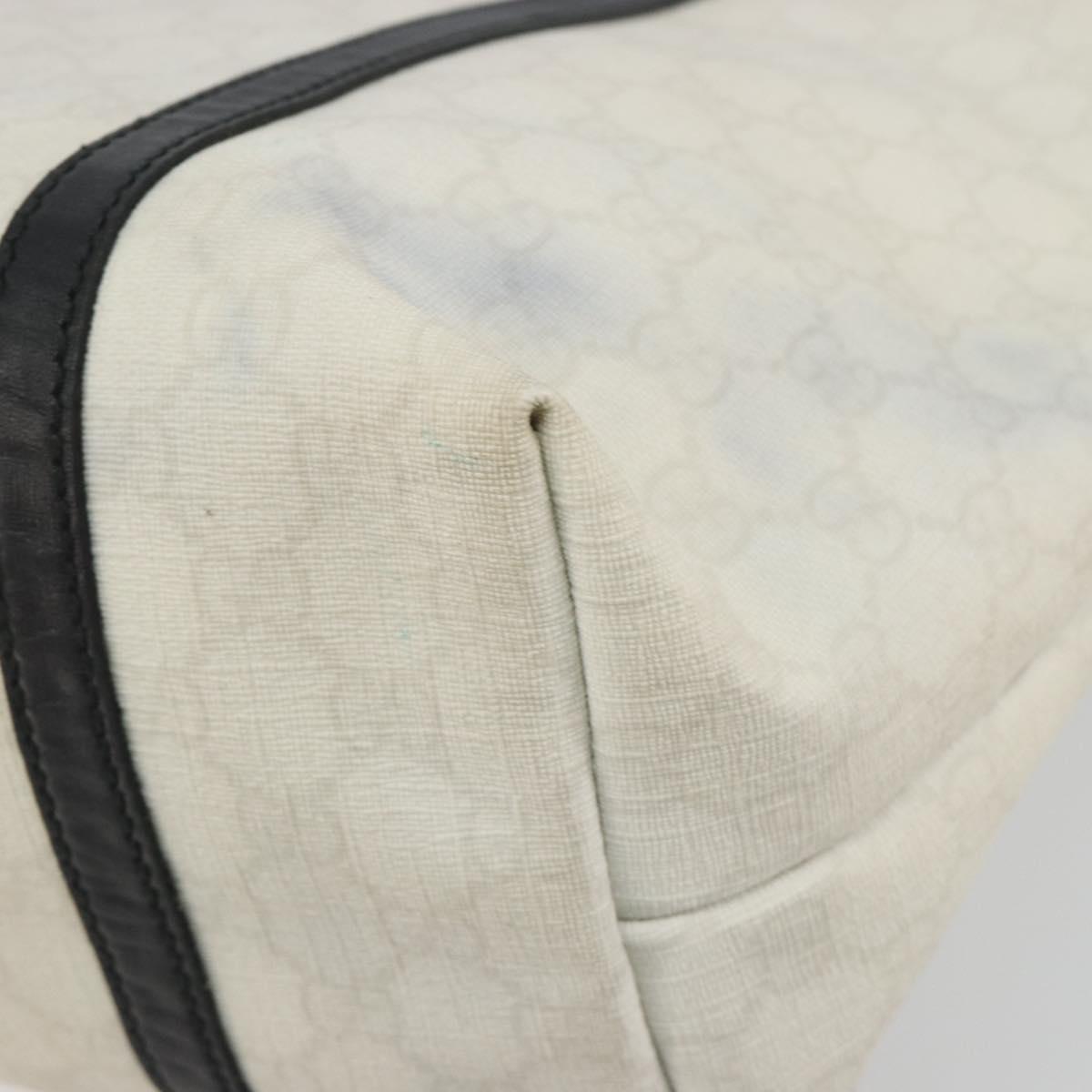 GUCCI GG Supreme Tote Bag PVC White Gold 197953 Auth 196619