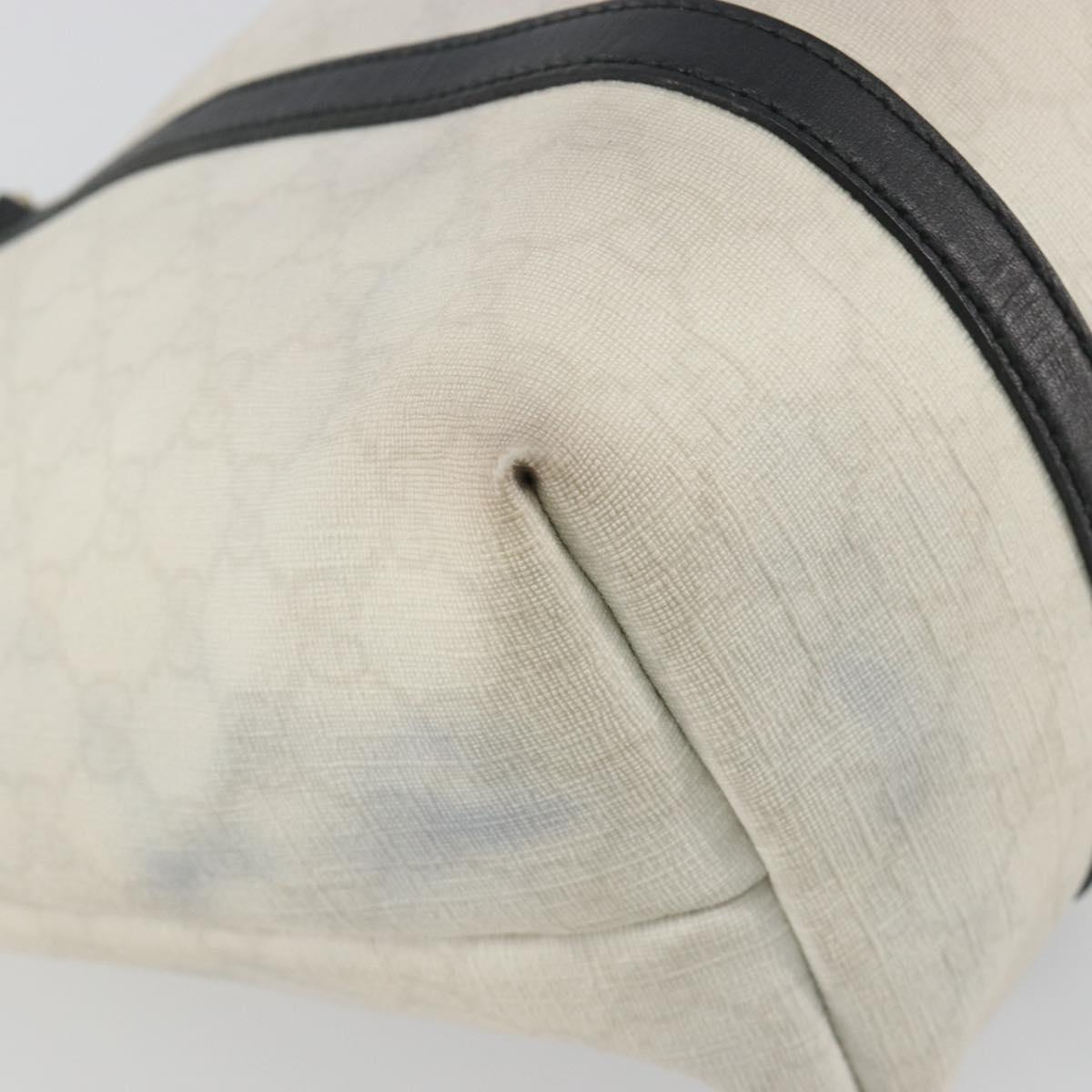 GUCCI GG Supreme Tote Bag PVC White Gold 197953 Auth 196619