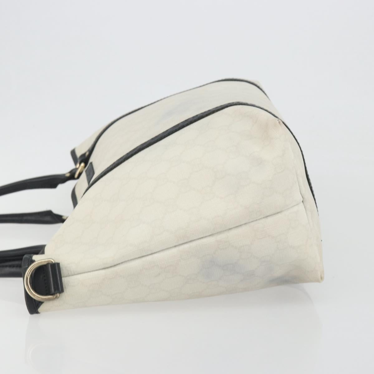 GUCCI GG Supreme Tote Bag PVC White Gold 197953 Auth 196619
