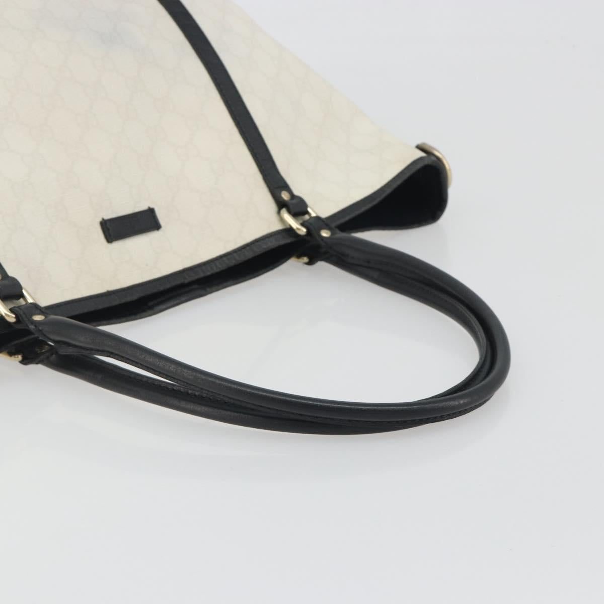 GUCCI GG Supreme Tote Bag PVC White Gold 197953 Auth 196619