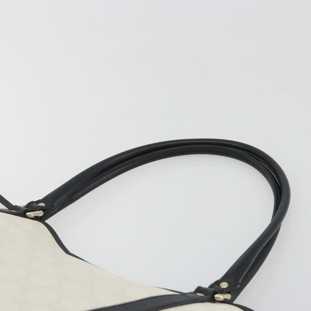 GUCCI GG Supreme Tote Bag PVC White Gold 197953 Auth 196619