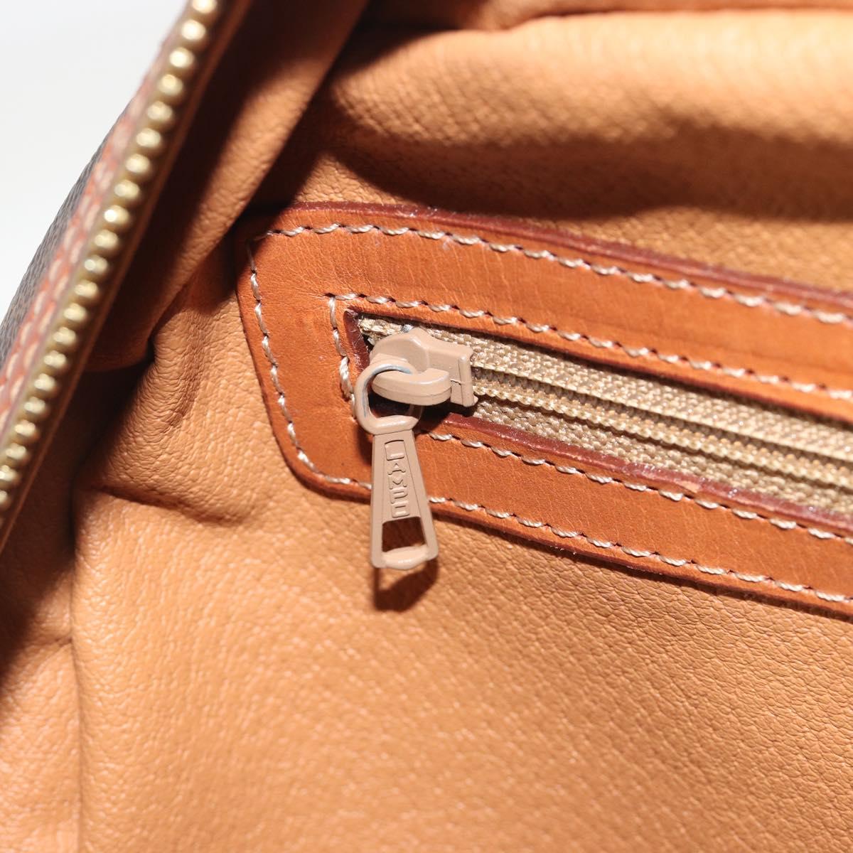 CELINE Macadam Canvas Hand Bag PVC Leather Brown Gold Auth 196621A