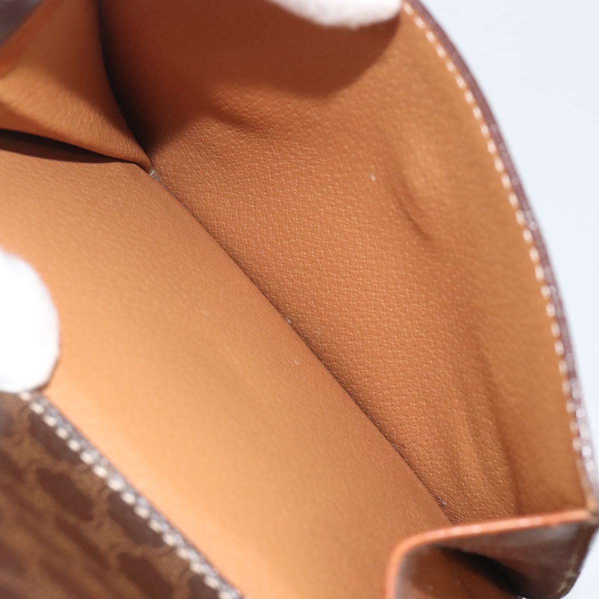 CELINE Macadam Canvas Hand Bag PVC Leather Brown Gold Auth 196621A
