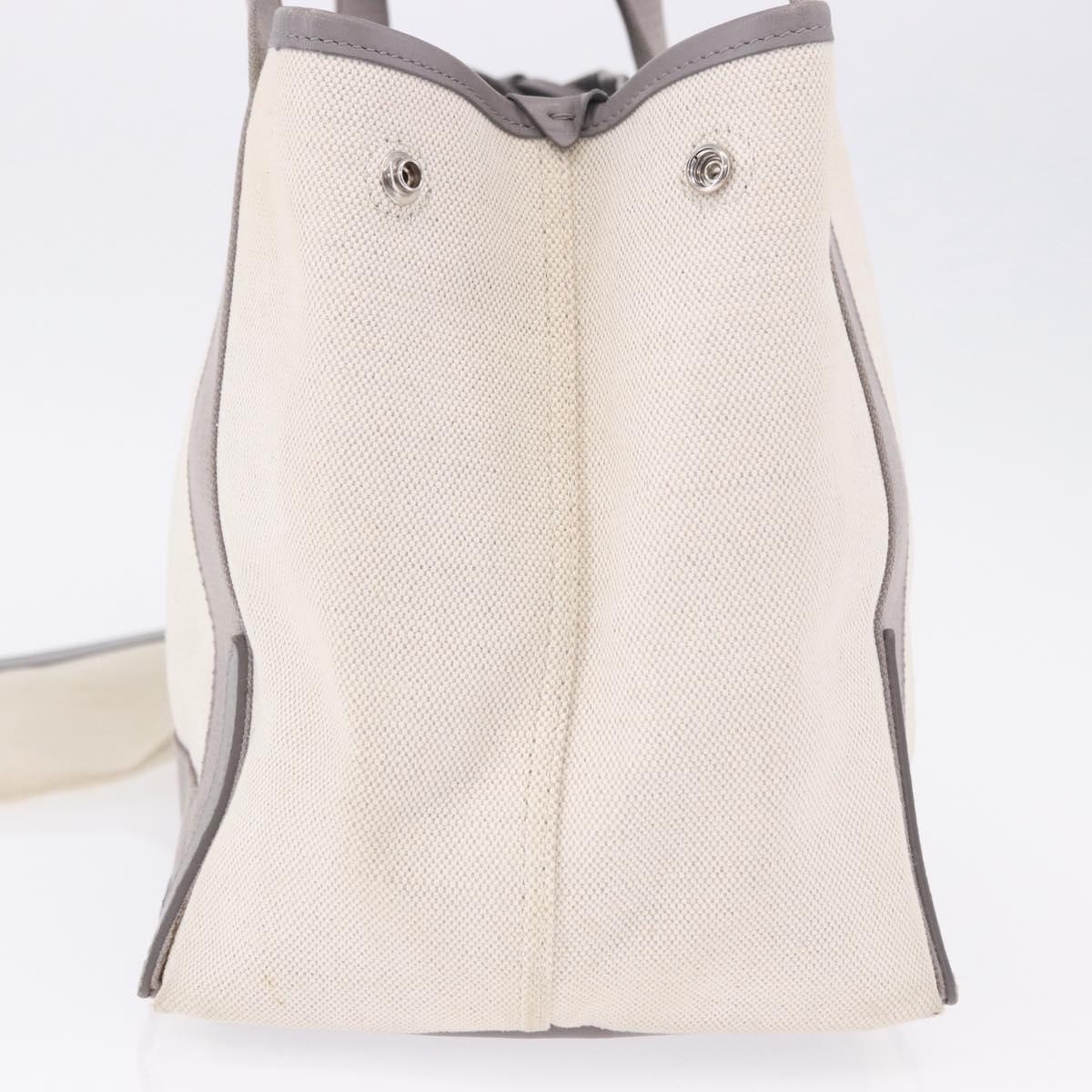 BALENCIAGA Navy Cabas XS Hand Bag Canvas White Silver 339933 Auth 196624