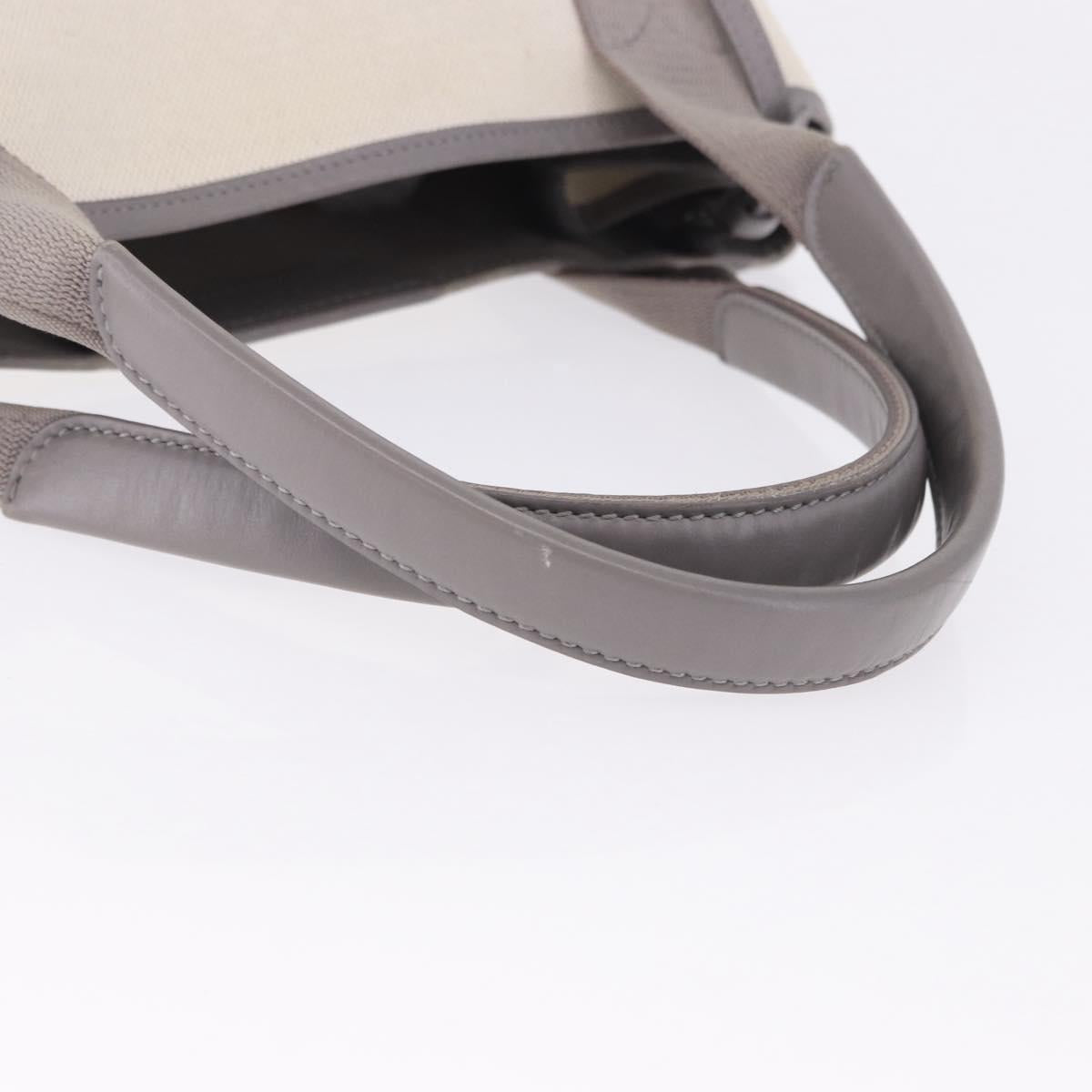 BALENCIAGA Navy Cabas XS Hand Bag Canvas White Silver 339933 Auth 196624