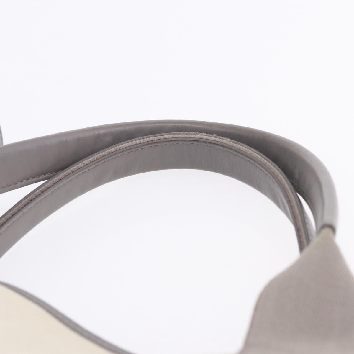 BALENCIAGA Navy Cabas XS Hand Bag Canvas White Silver 339933 Auth 196624