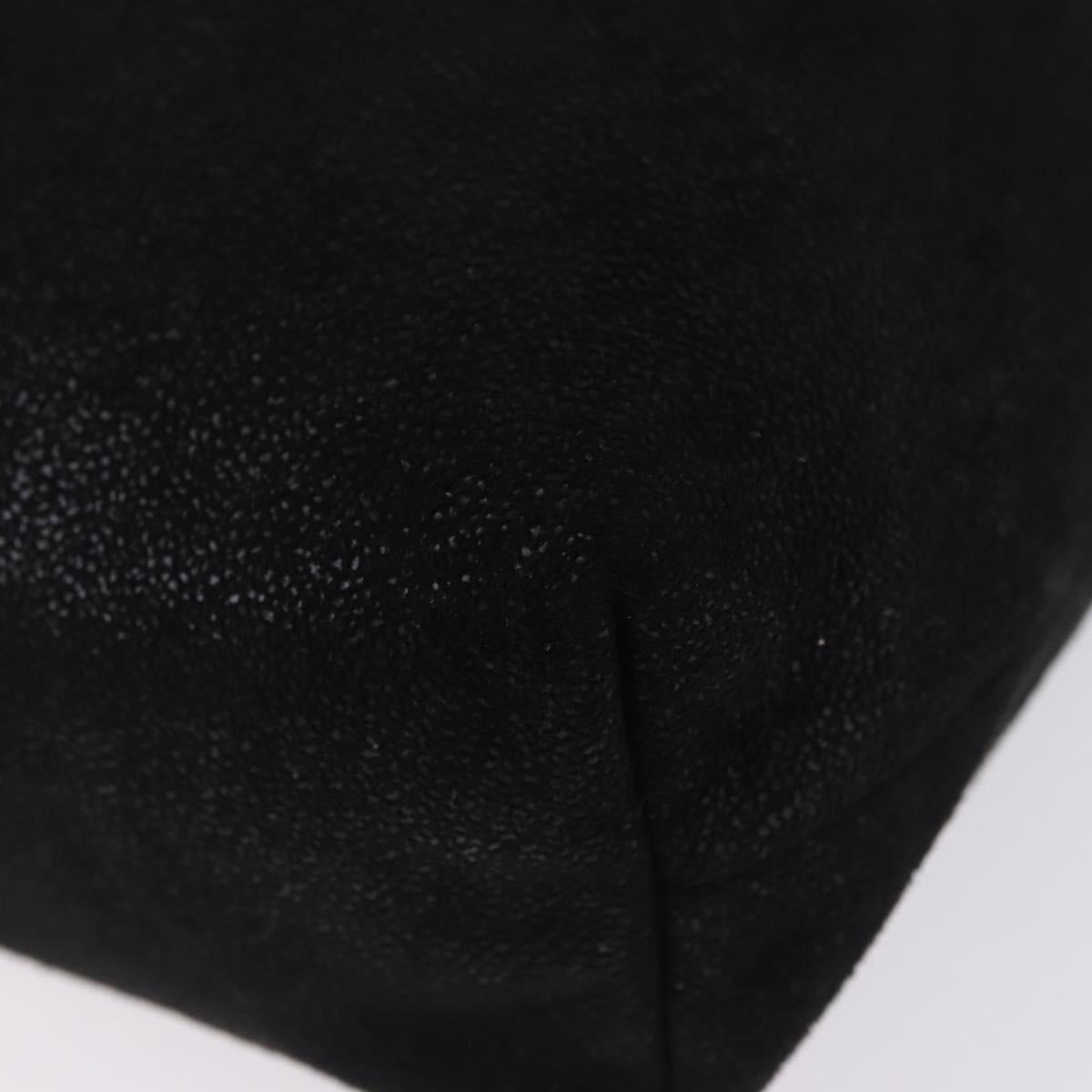 Stella MacCartney Chain Shoulder Bag Polyester Black Silver Auth 196625A