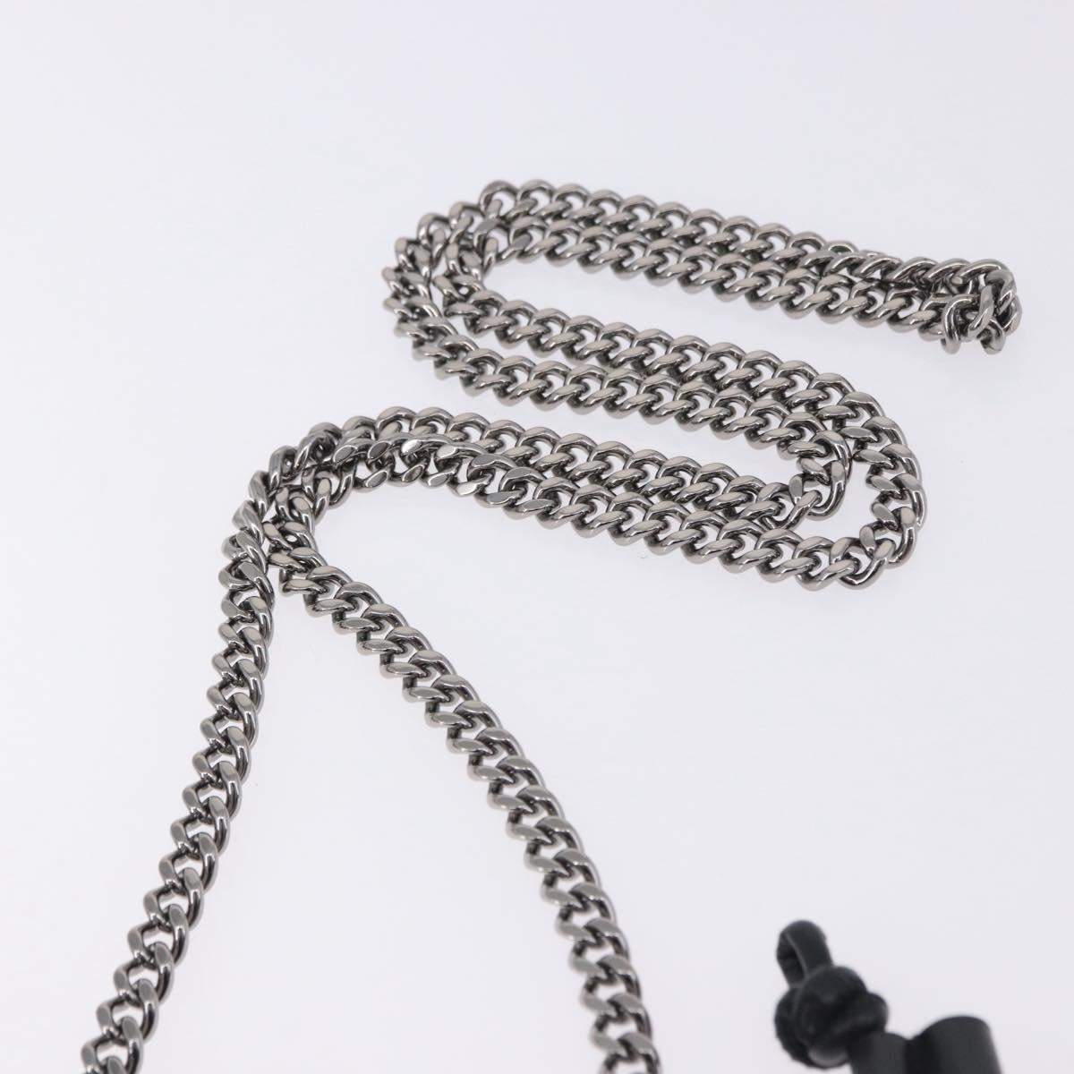 Stella MacCartney Chain Shoulder Bag Polyester Black Silver Auth 196625A