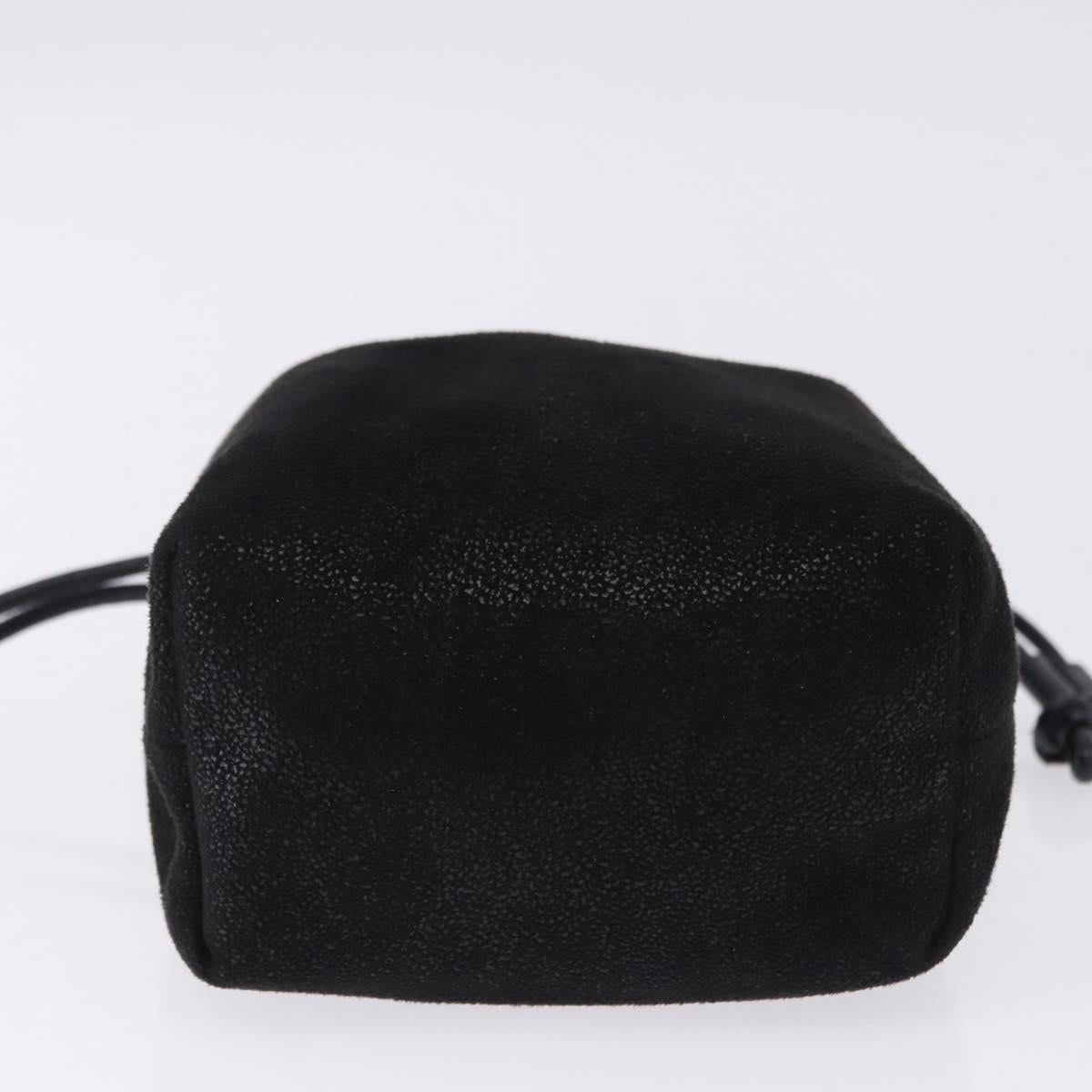 Stella MacCartney Chain Shoulder Bag Polyester Black Silver Auth 196625A