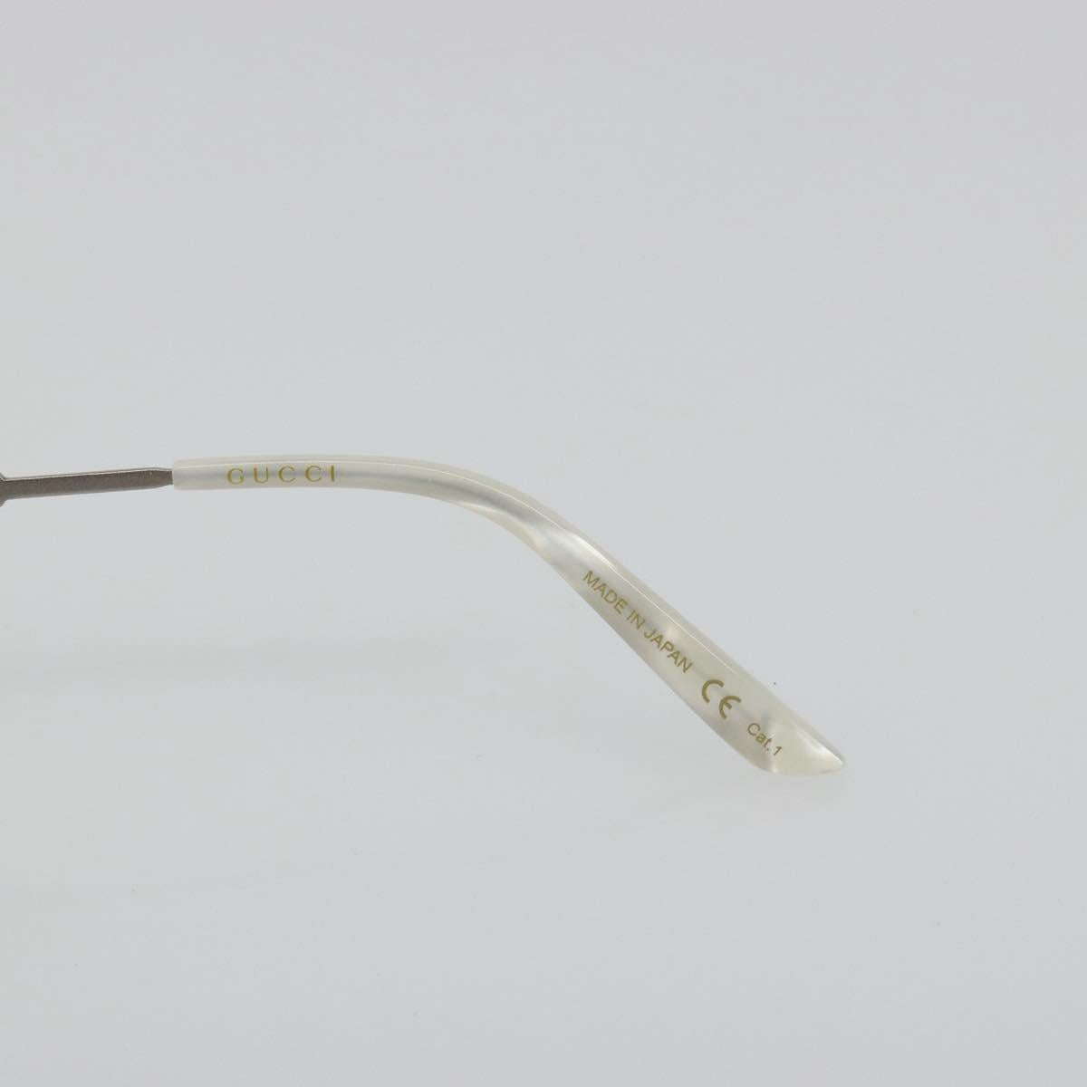 GUCCI Glasses Metal White Silver GG0644S Auth 196630M