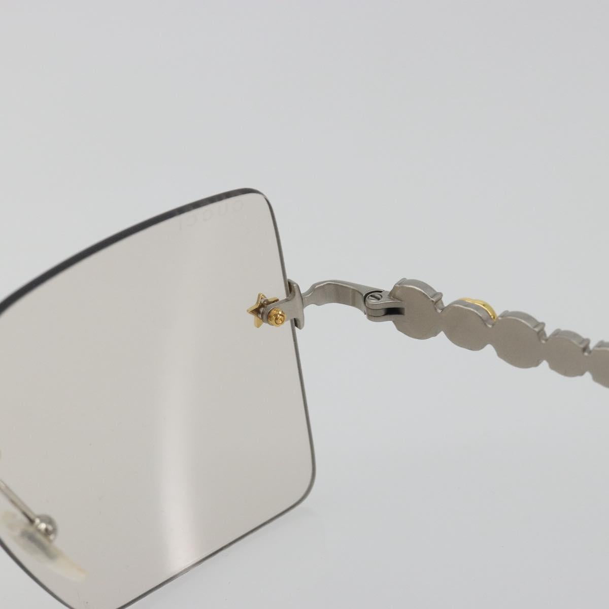 GUCCI Glasses Metal White Silver GG0644S Auth 196630M
