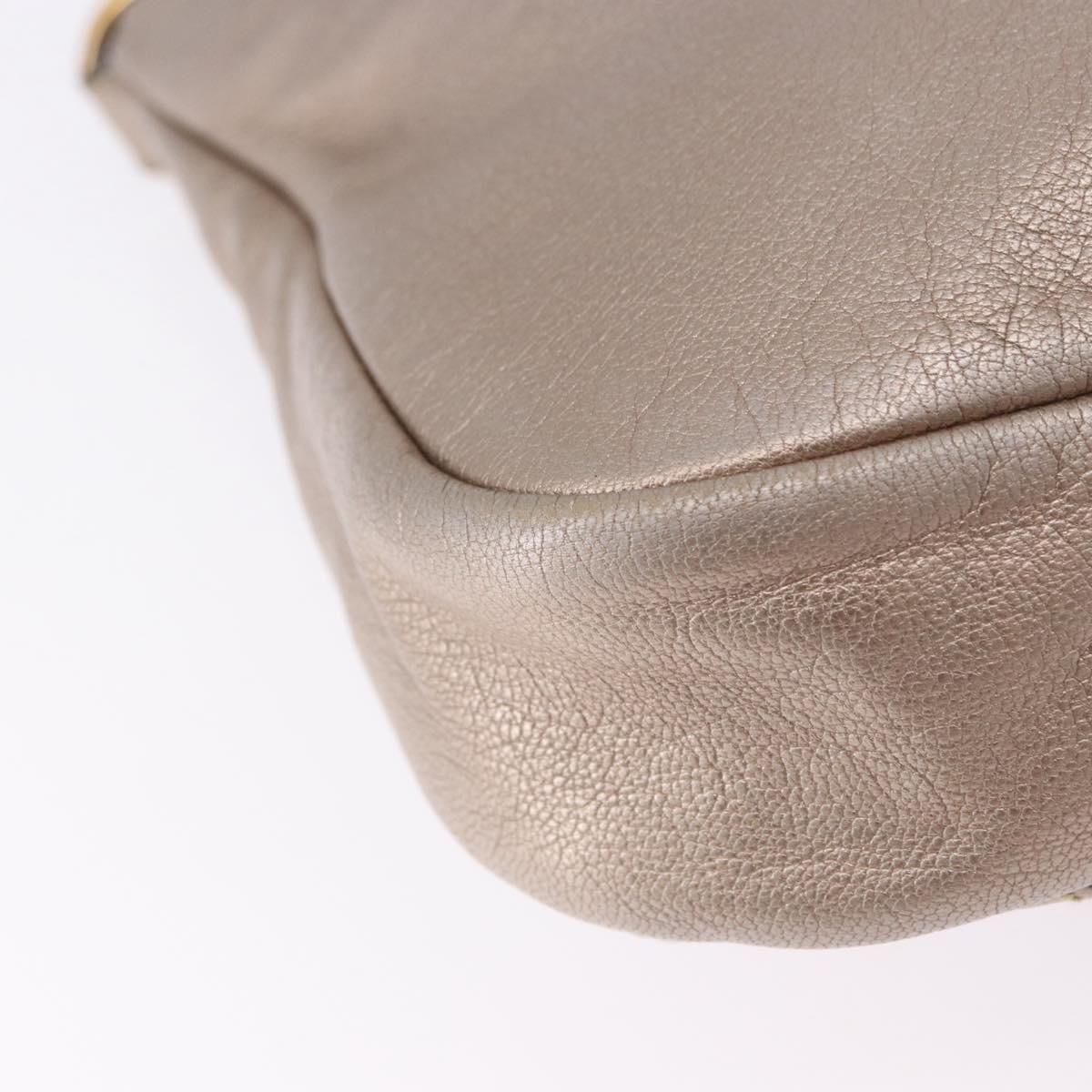 Salvatore Ferragamo Vala Hand Bag Leather 2way Champagne Gold Auth 196633A