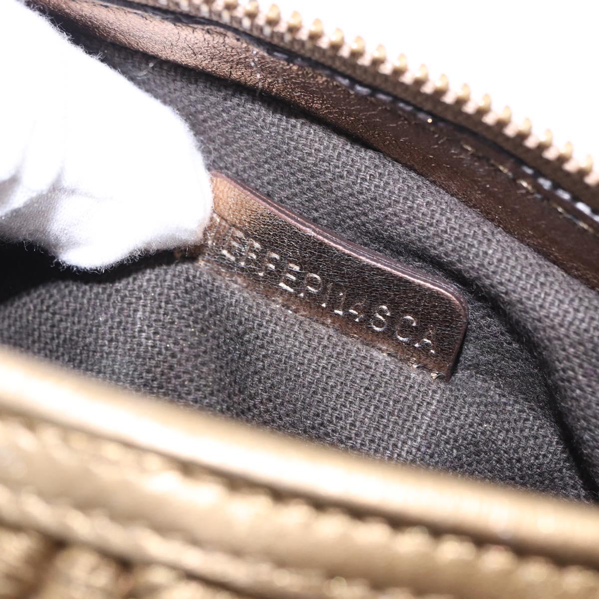 BURBERRY Shoulder Bag Leather Gold Auth 196634