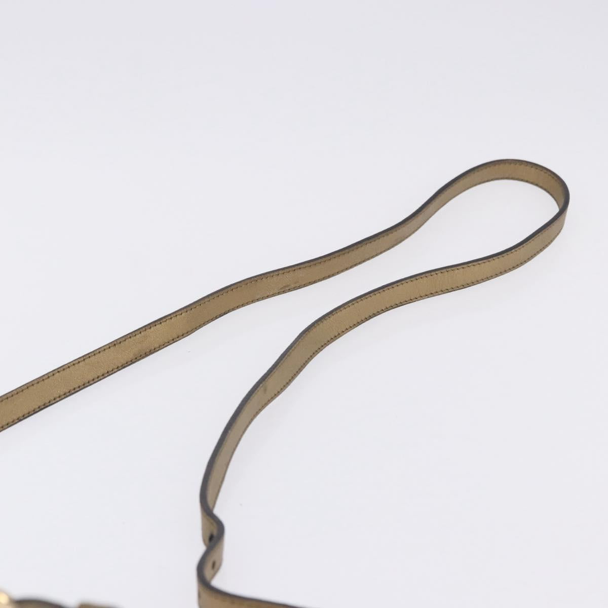 BURBERRY Shoulder Bag Leather Gold Auth 196634