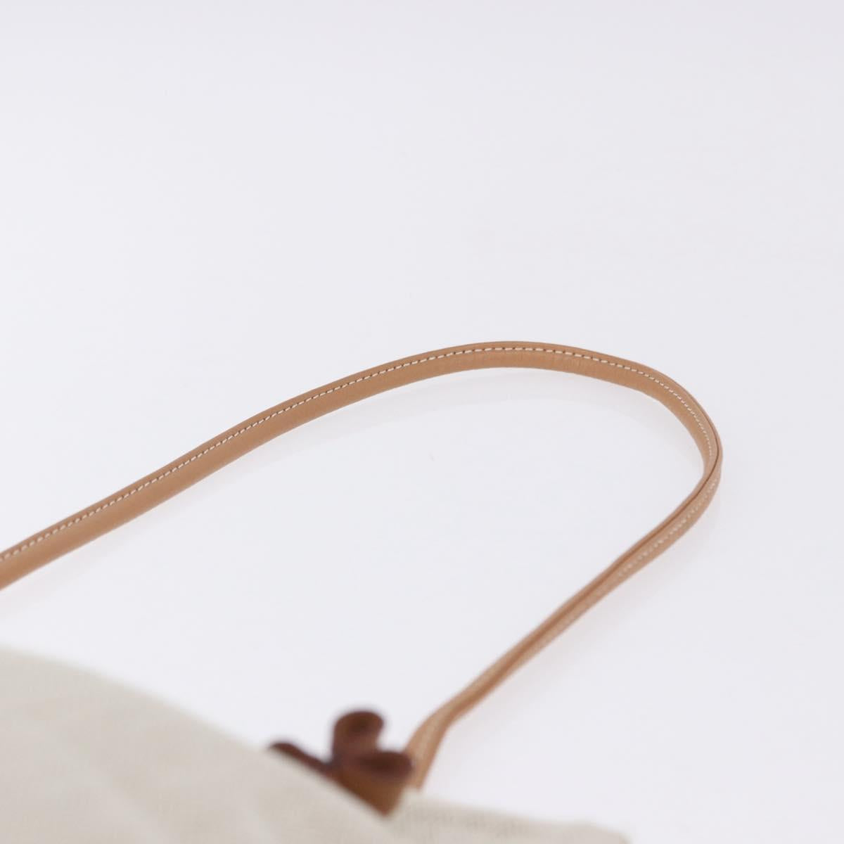 HERMES Aline Shoulder Bag Cotton Beige Gold Auth 196640A