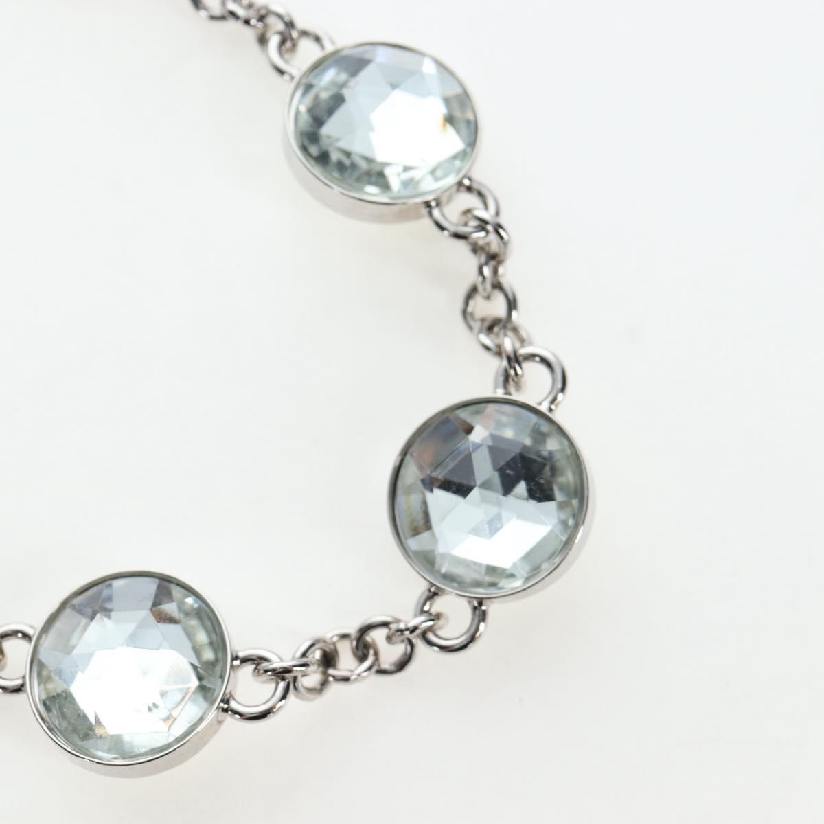 Miu Miu Nappa Crystal Hand Bag Leather 2way Light Blue Silver Auth 196642M