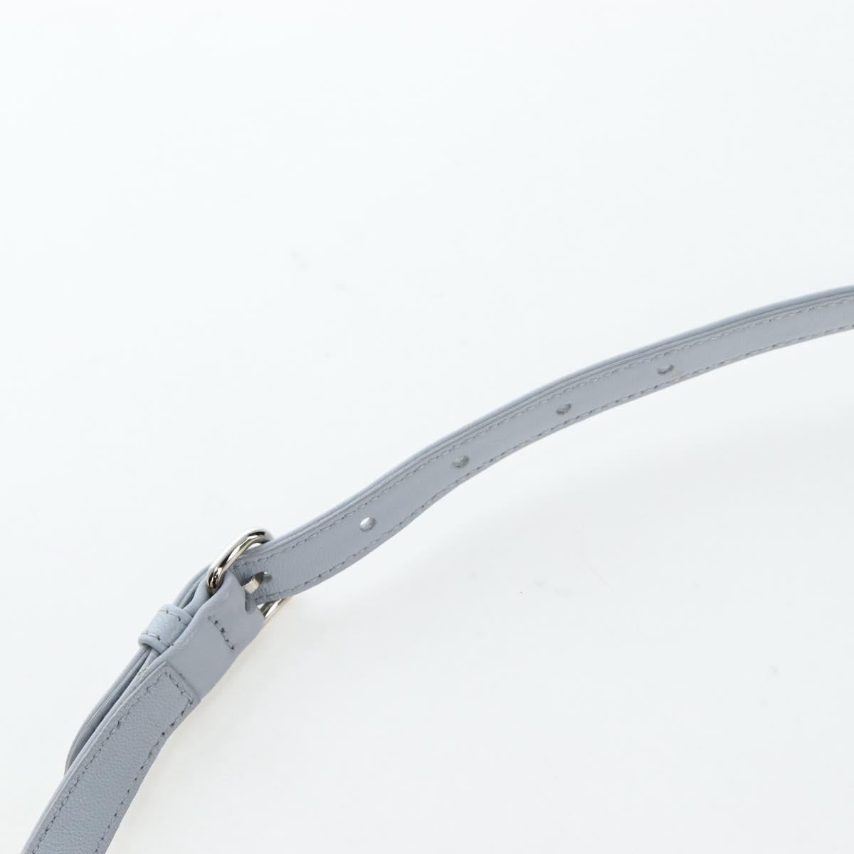 Miu Miu Nappa Crystal Hand Bag Leather 2way Light Blue Silver Auth 196642M