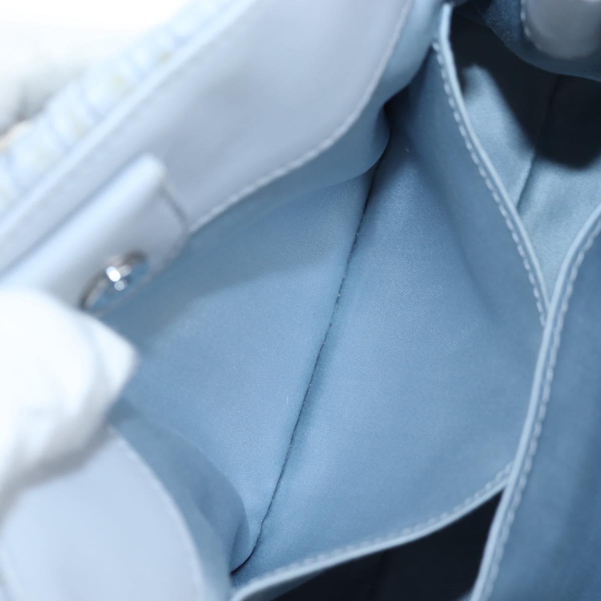 Miu Miu Nappa Crystal Hand Bag Leather 2way Light Blue Silver Auth 196642M
