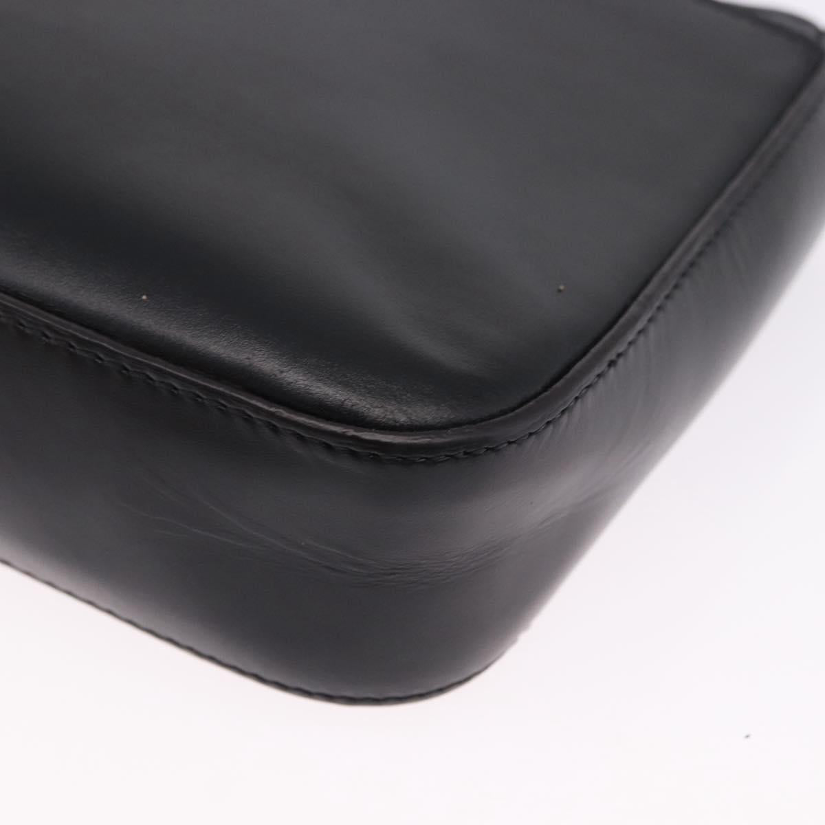 CARTIER C de Cartier Shoulder Bag Leather Black Gold Auth 196644V